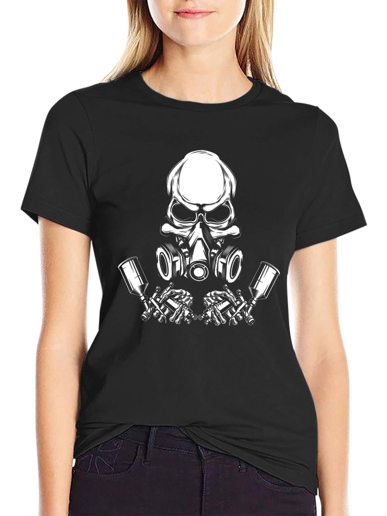 Skull Gas Mask Graphic T-Shirt