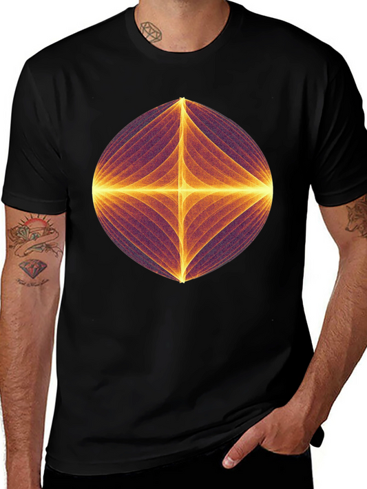 Abstract Geometric Graphic Print Black T-Shirt