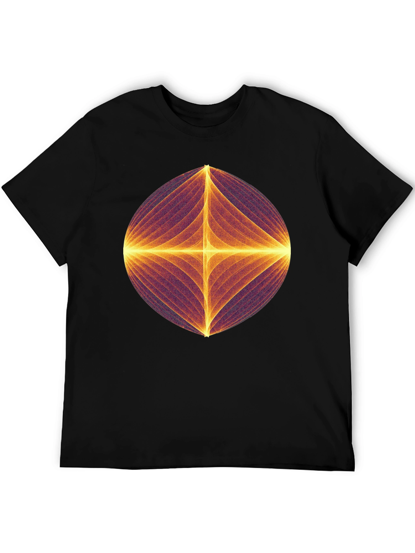 Abstract Geometric Graphic Print Black T-Shirt