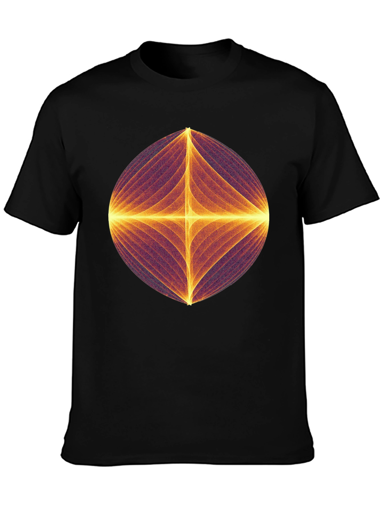 Abstract Geometric Graphic Print Black T-Shirt
