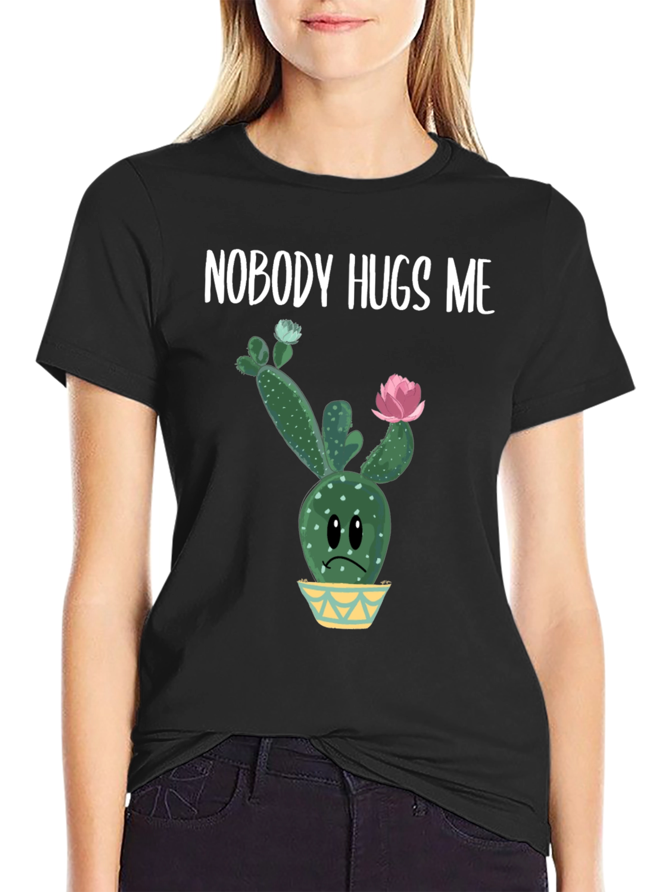 Nobody Hugs Me Cactus Graphic Tee - Unisex