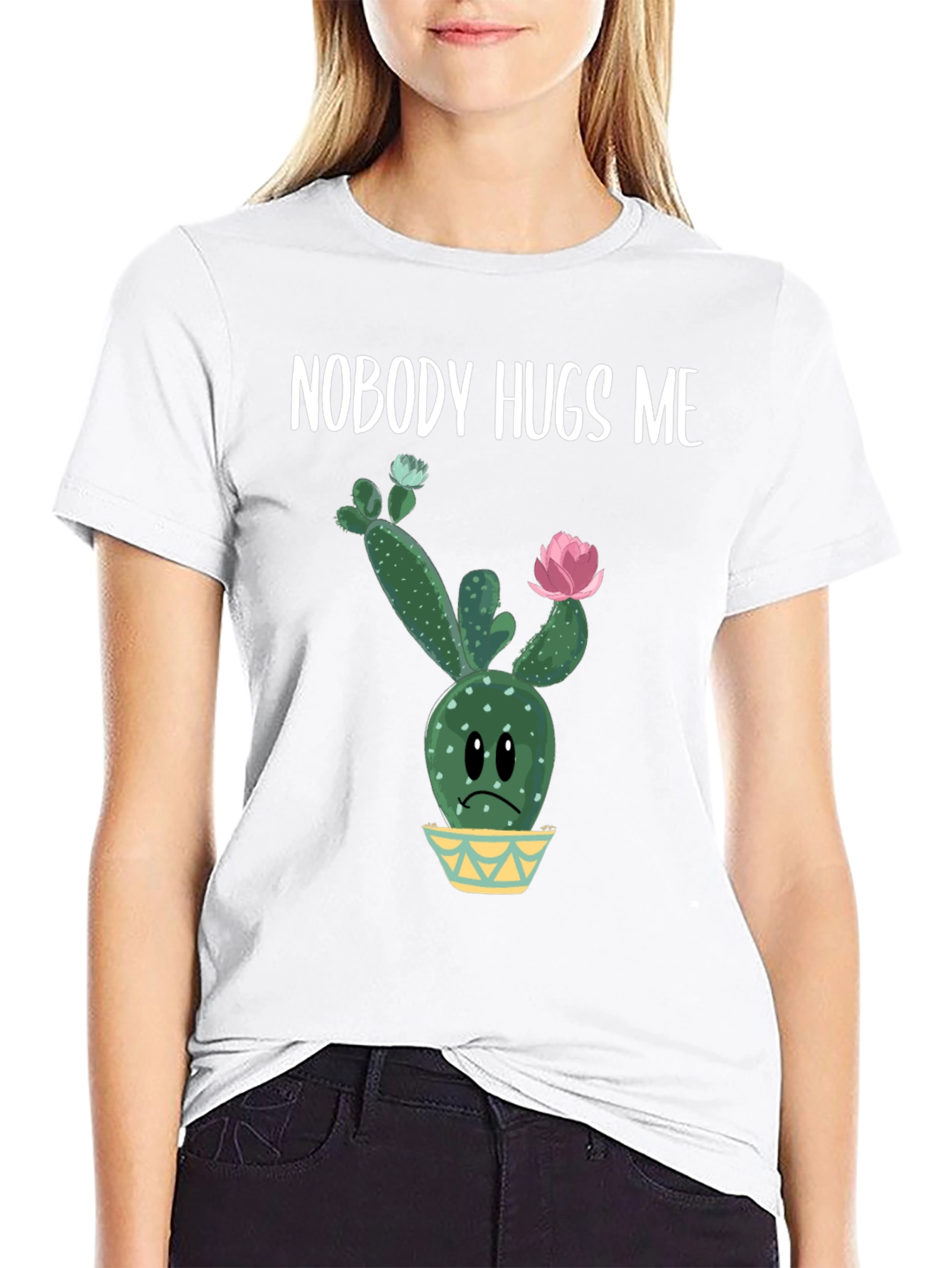 Nobody Hugs Me Cactus Graphic Tee - Unisex