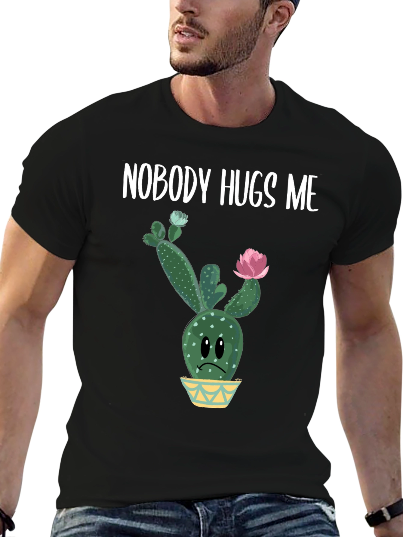 Nobody Hugs Me Cactus Graphic Tee - Unisex