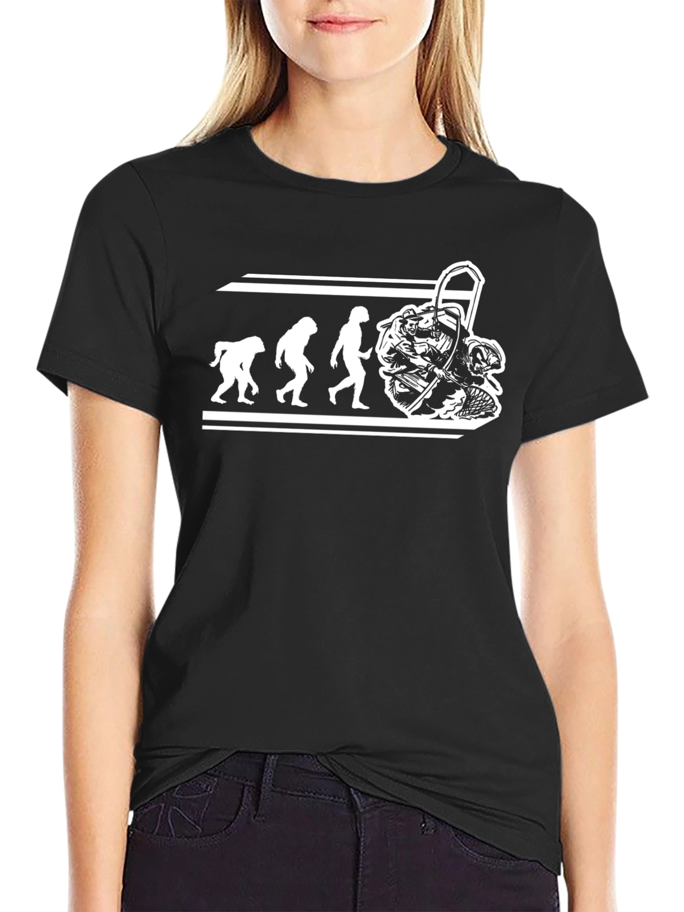 Evolution of Angling Black T-Shirt
