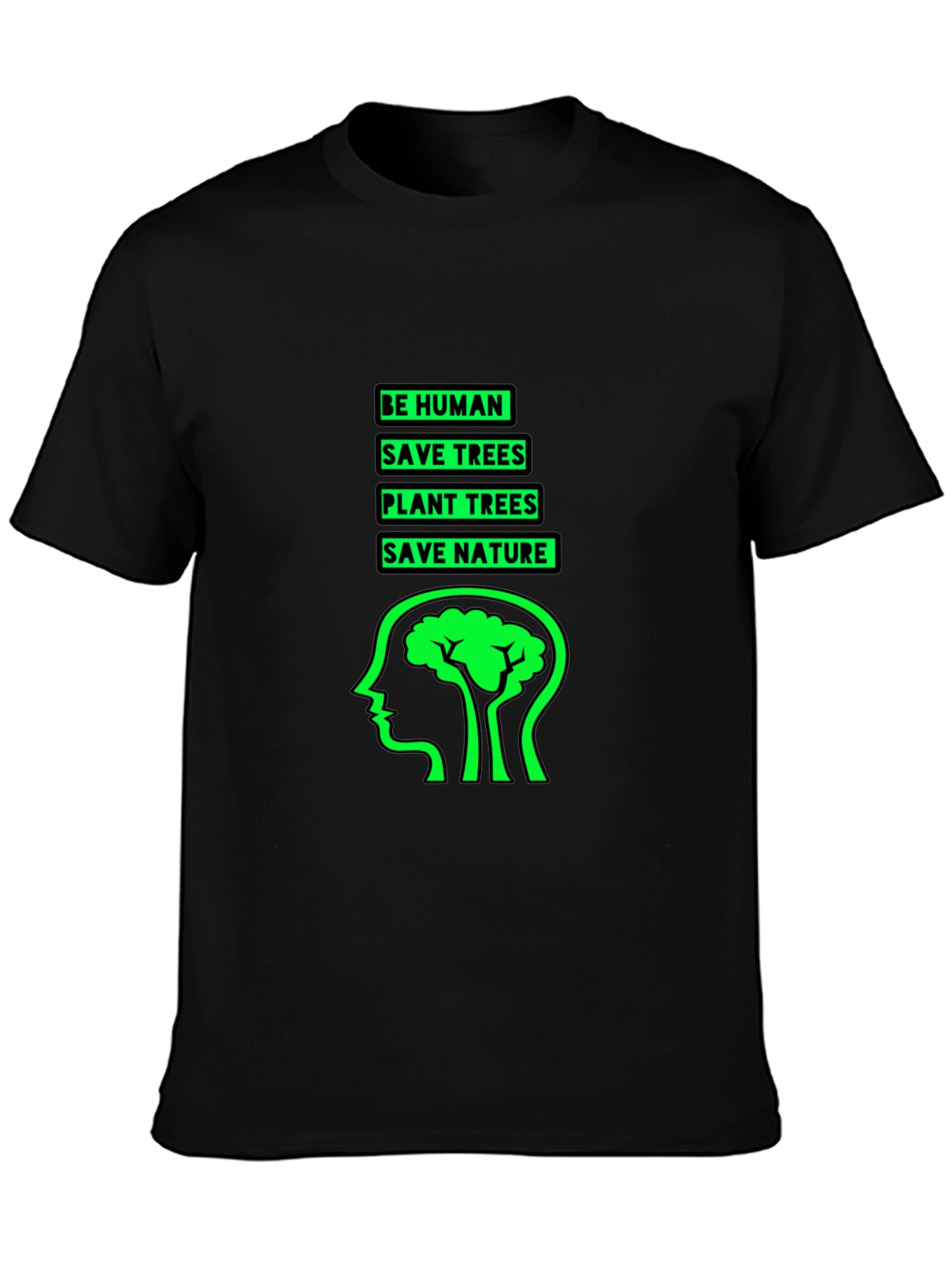Eco-Friendly Black Graphic T-Shirt