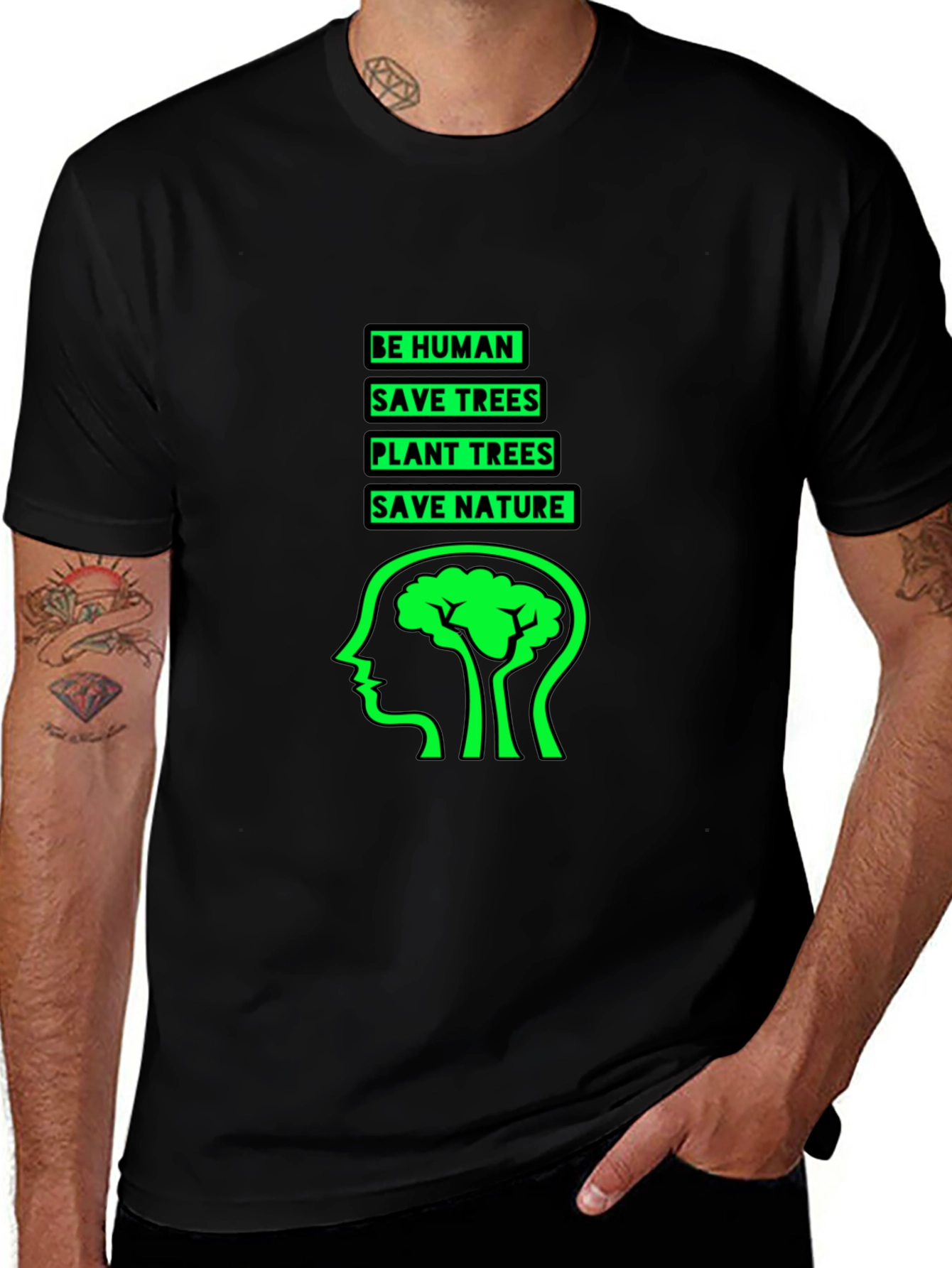 Eco-Friendly Black Graphic T-Shirt