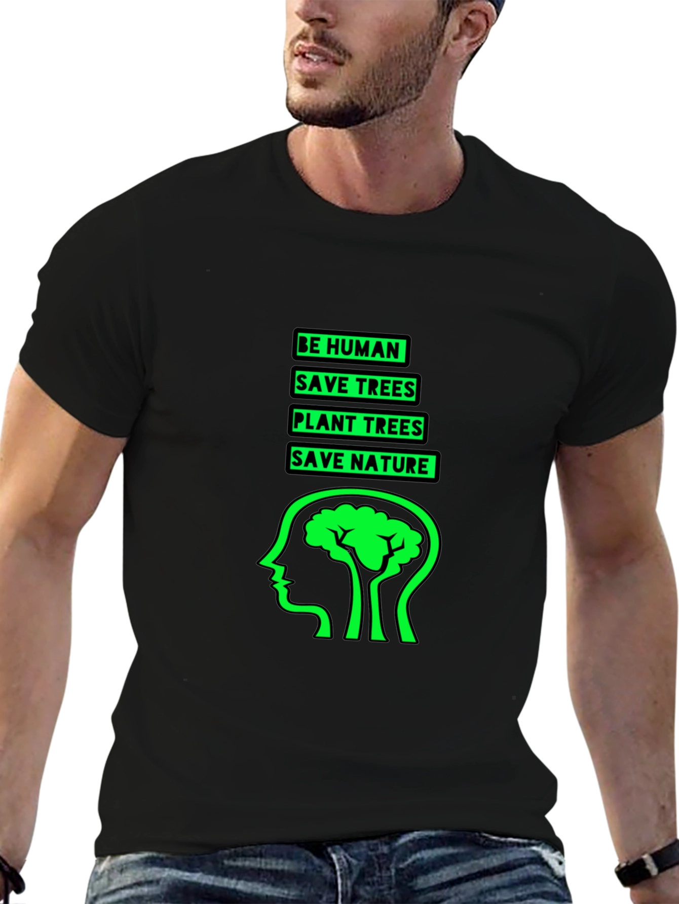 Eco-Friendly Black Graphic T-Shirt