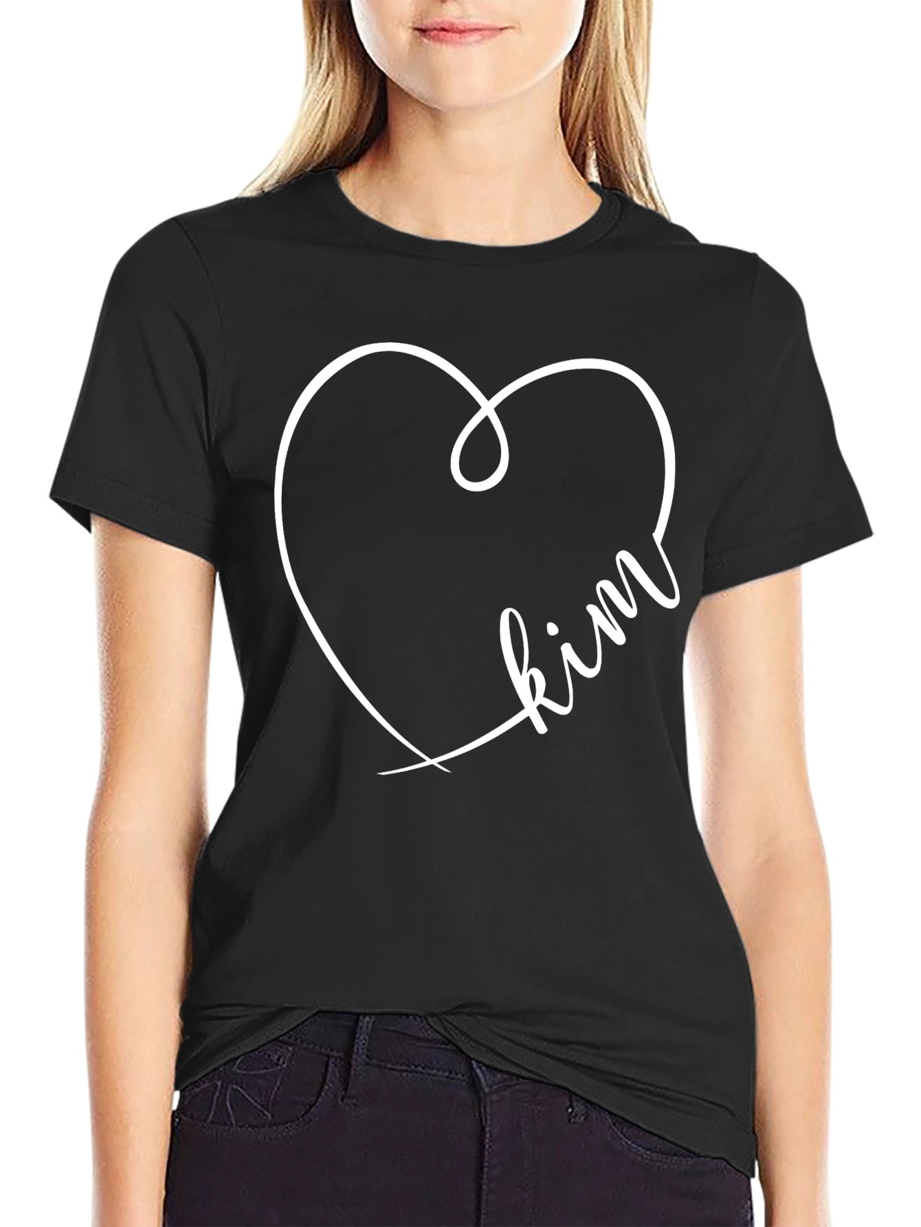 Heart Kim Black T-Shirt
