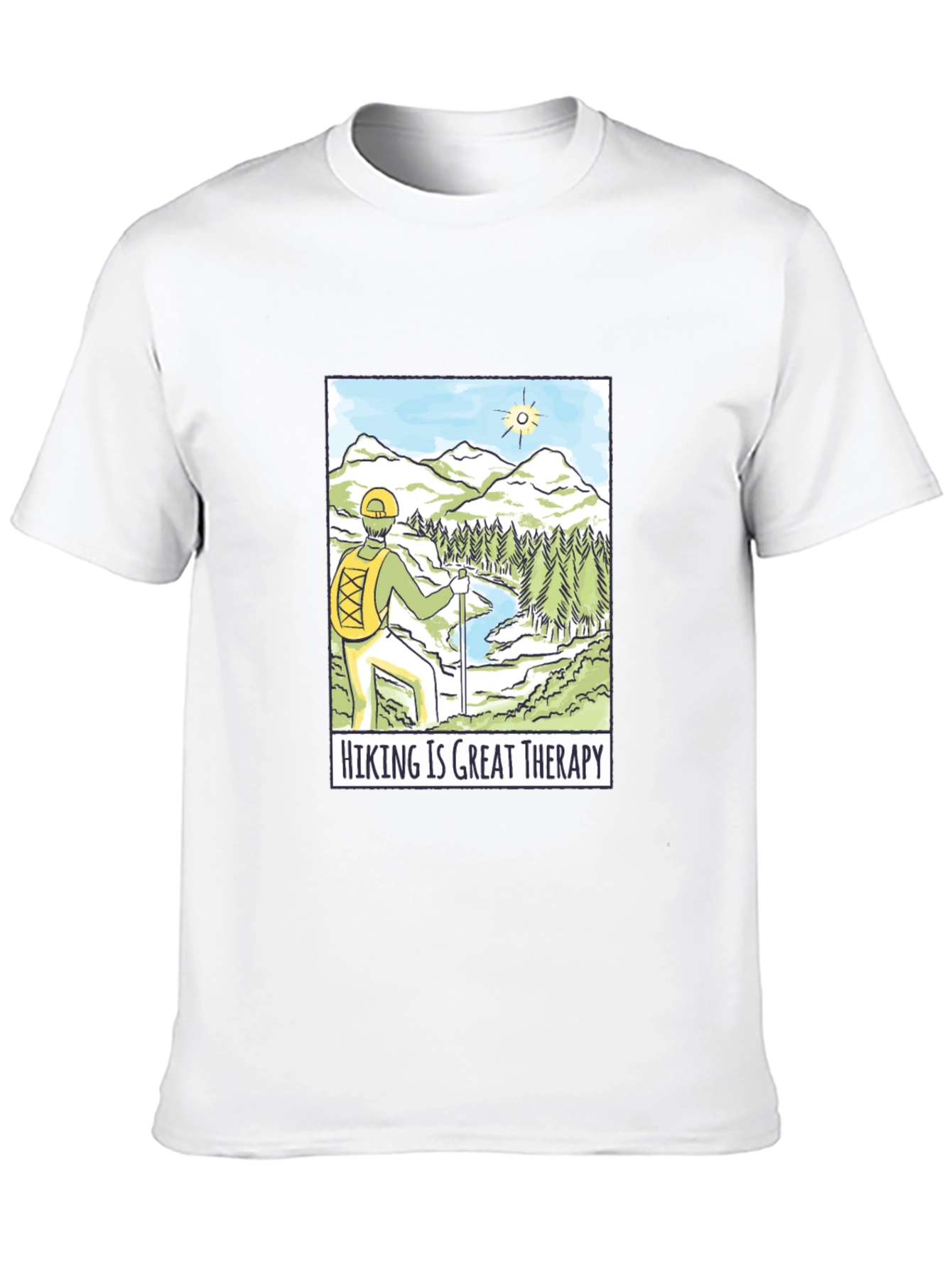 Hiking is Great Therapy Black T-Shirt
