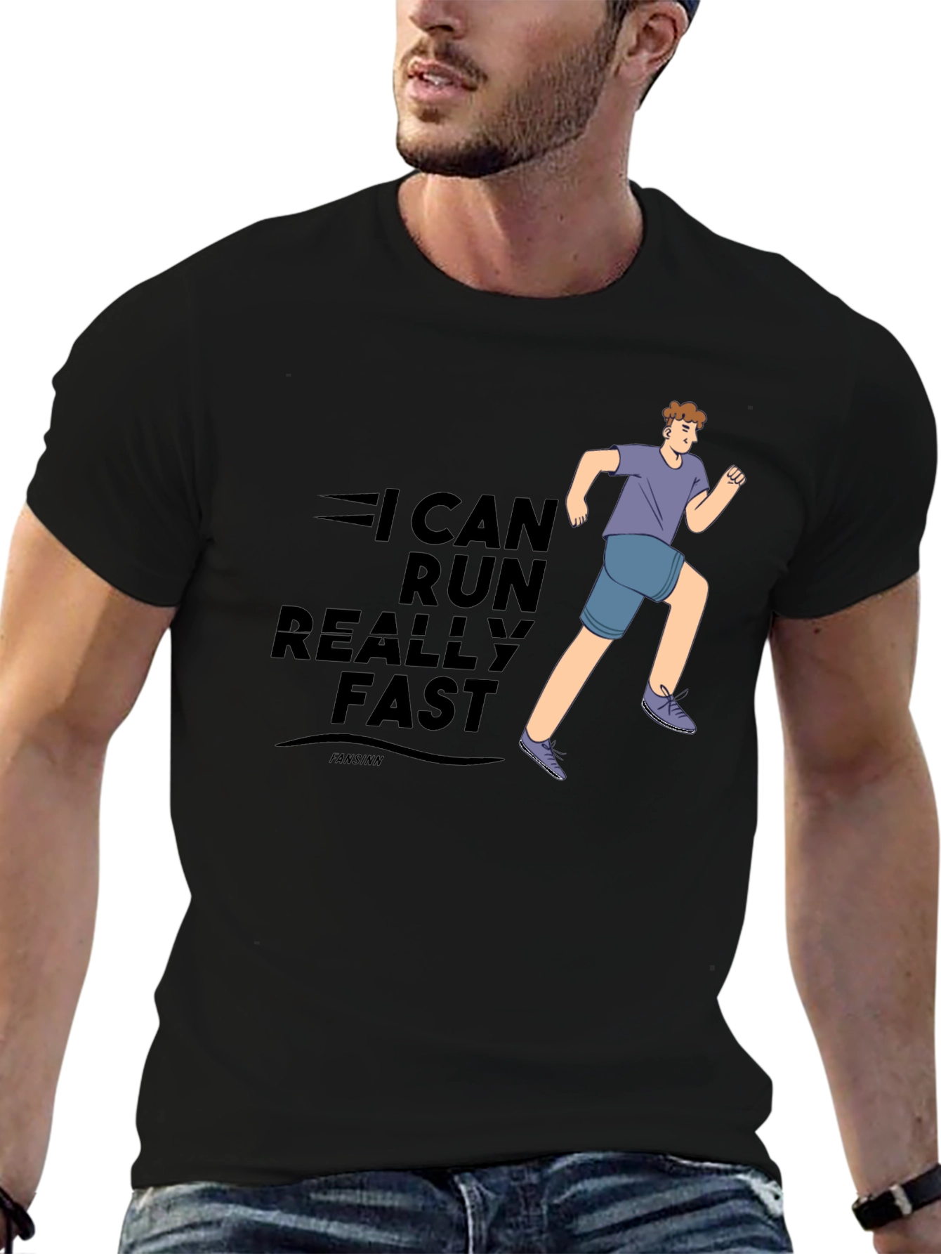 I Can Run Really Fast Black T-Shirt