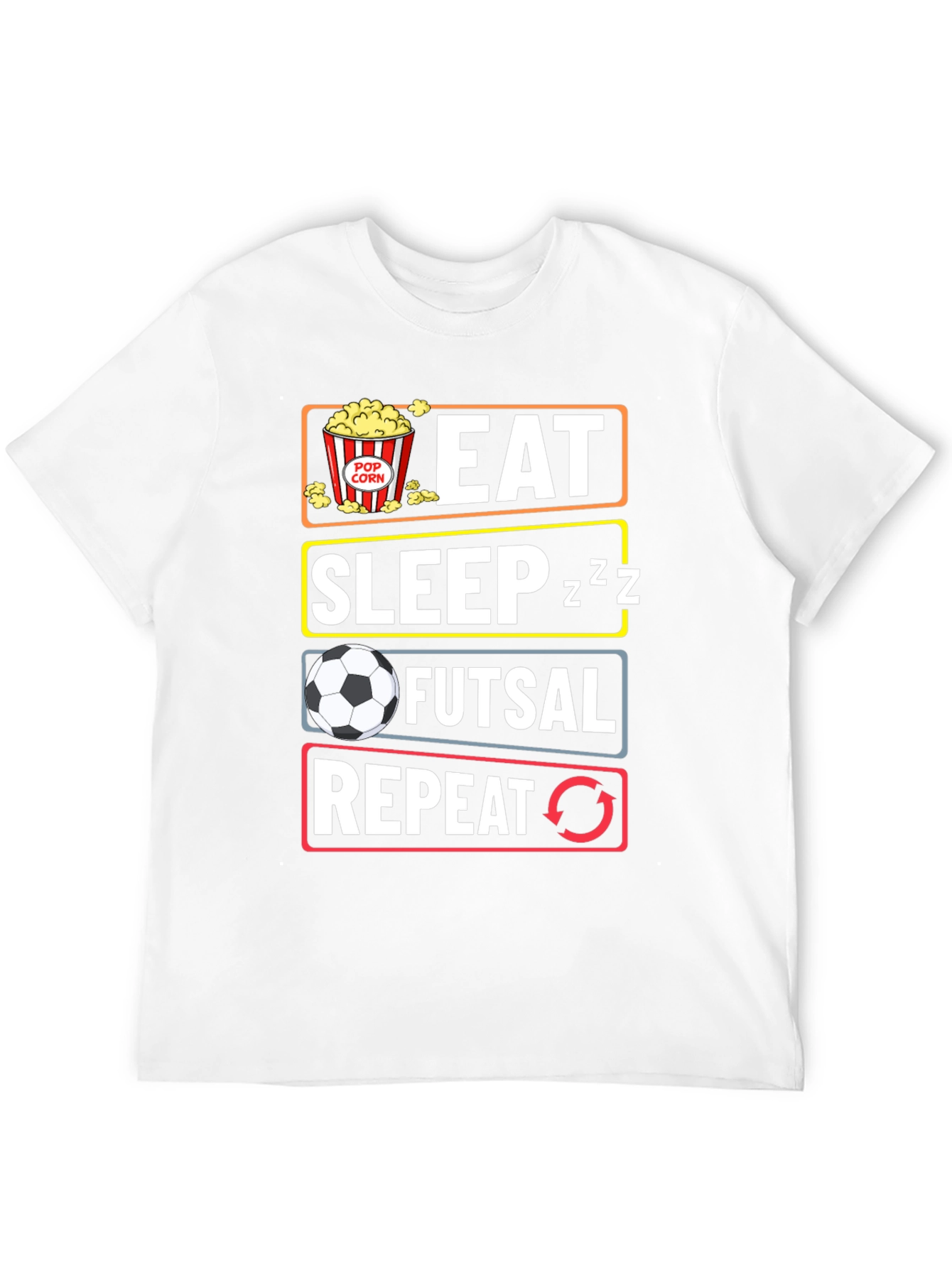 Eat Sleep Futsal Repeat Black Graphic Tee