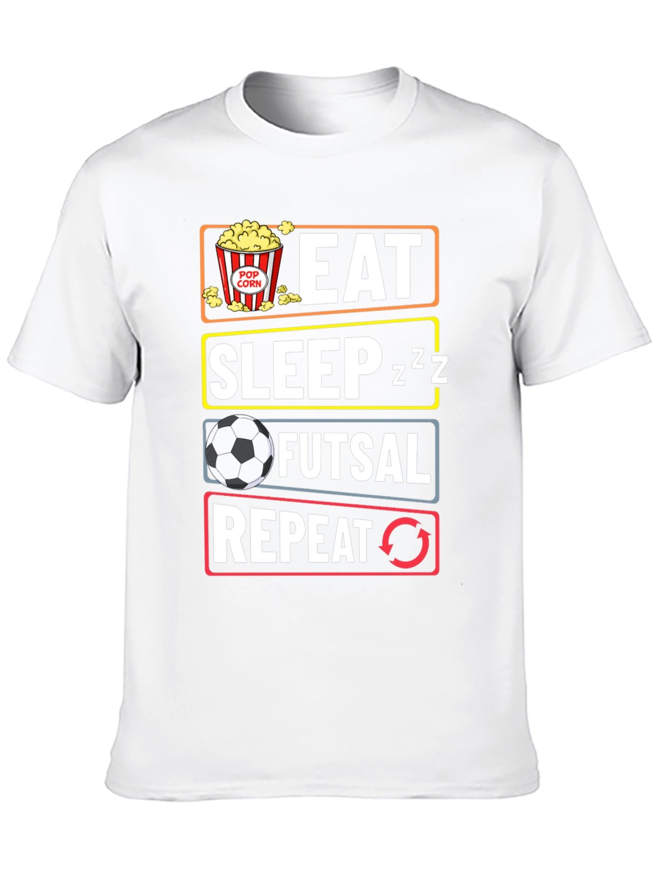 Eat Sleep Futsal Repeat Black Graphic Tee