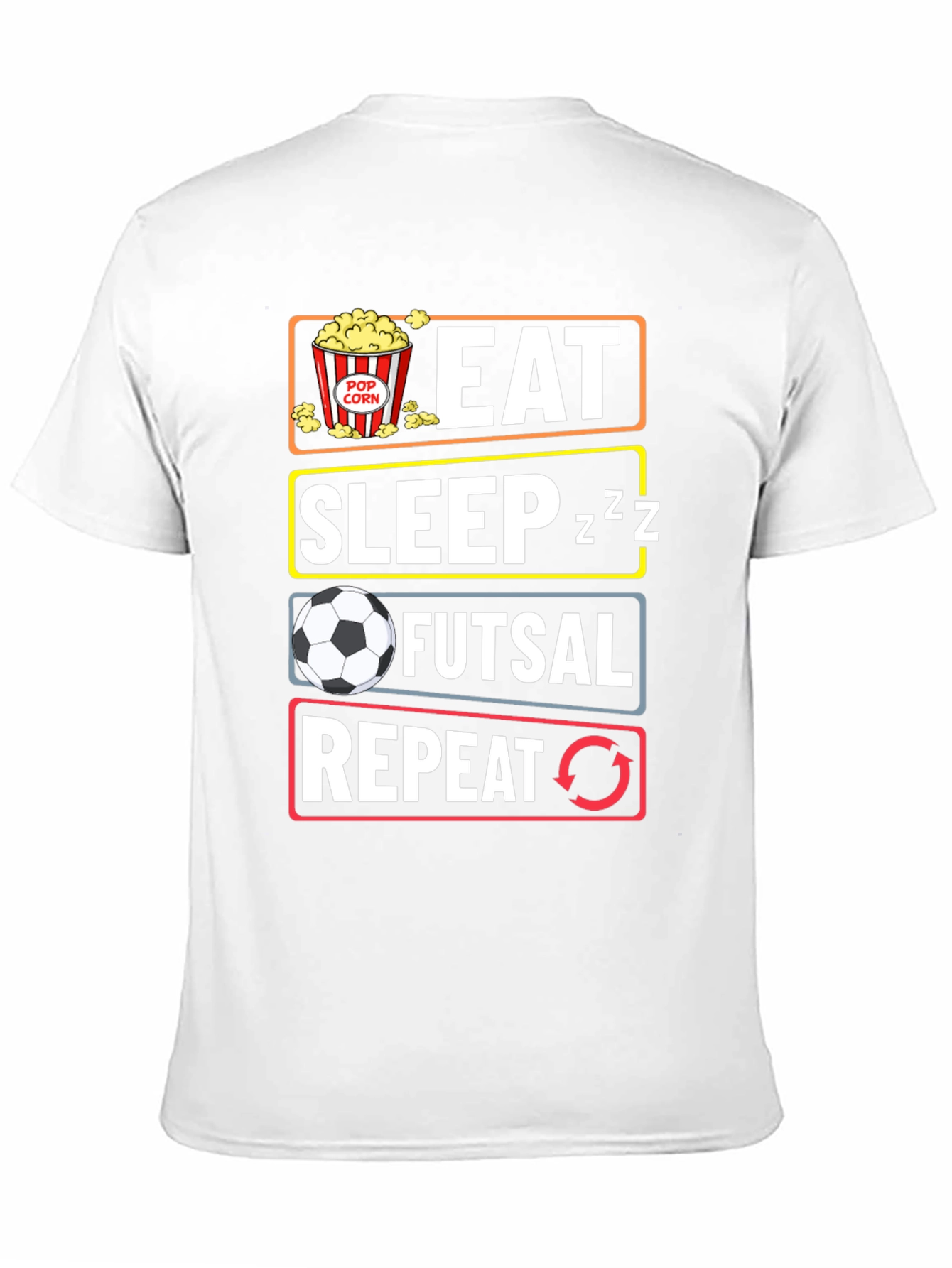 Eat Sleep Futsal Repeat Black Graphic Tee