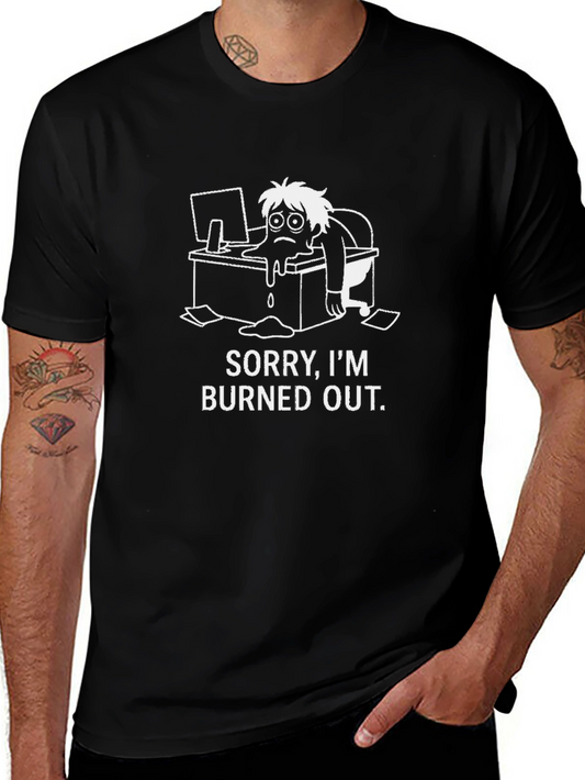 Burned Out Graphic Tee - Black Casual T-Shirt