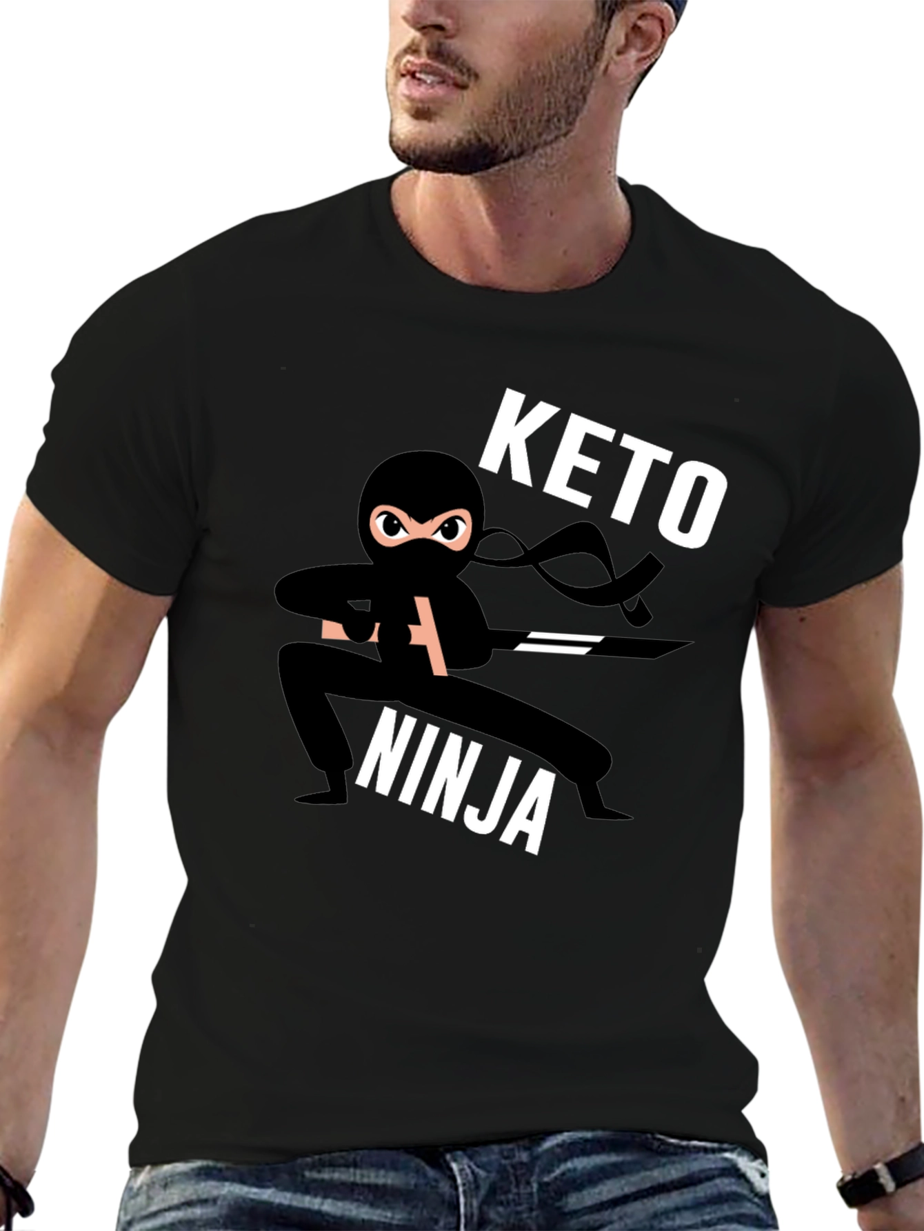 Keto Ninja Black T-Shirt - Mens Graphic Tee