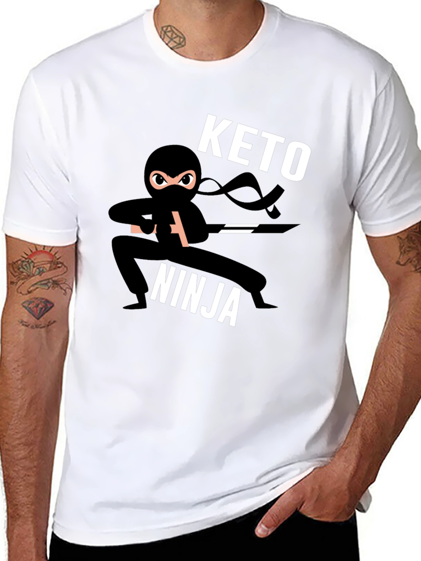 Keto Ninja Black T-Shirt - Mens Graphic Tee