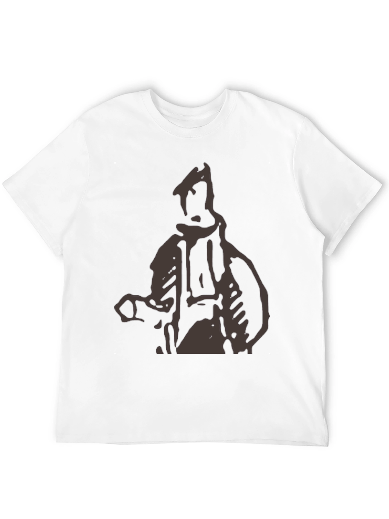 Abstract Figure Graphic Print Black T-Shirt