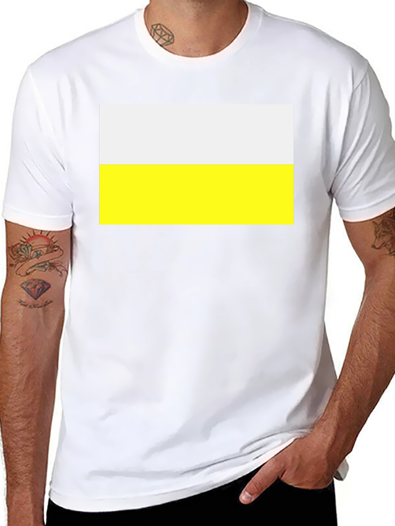 Stylish Black Tee with Ukraine Flag Graphic