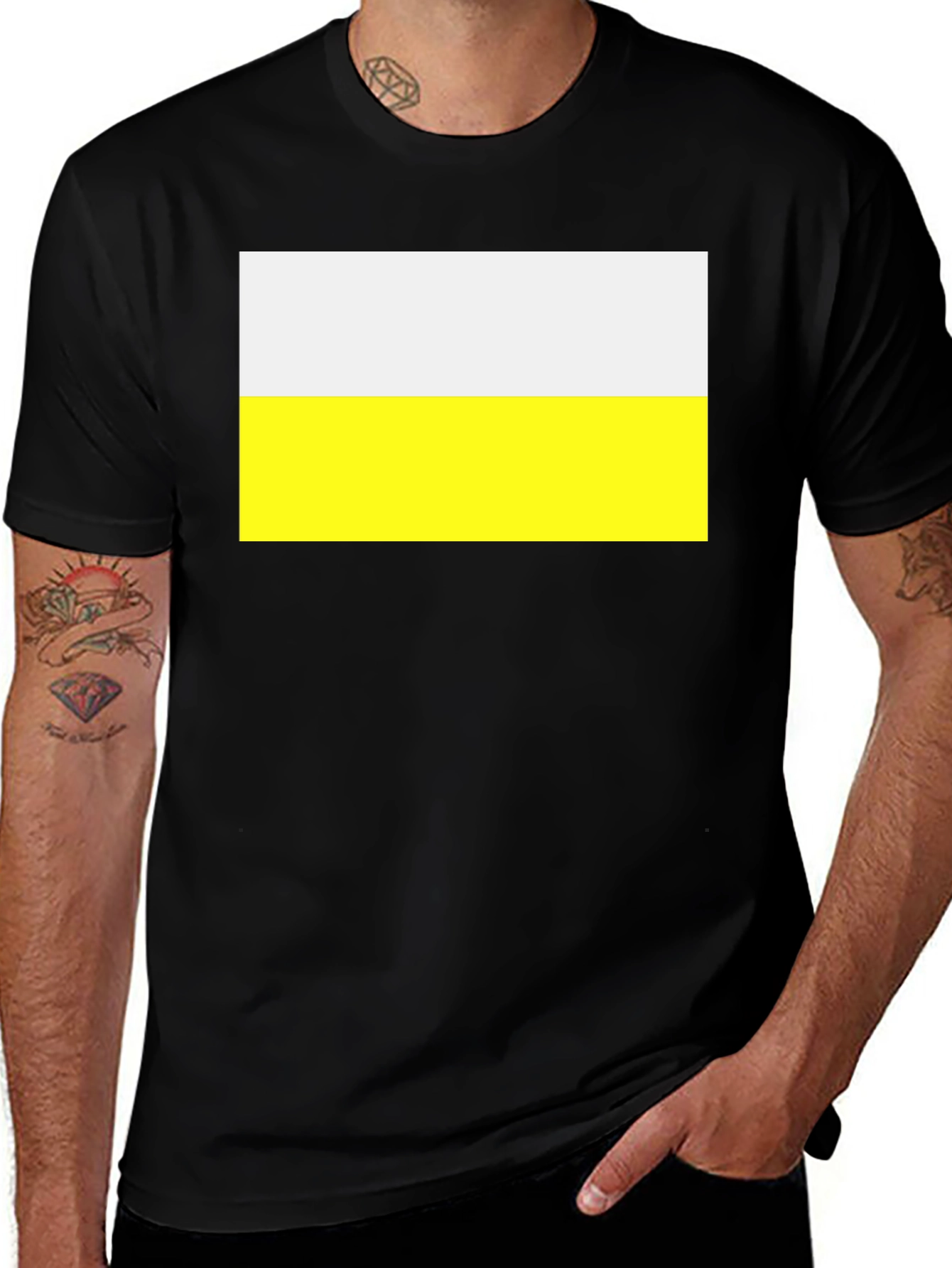 Stylish Black Tee with Ukraine Flag Graphic