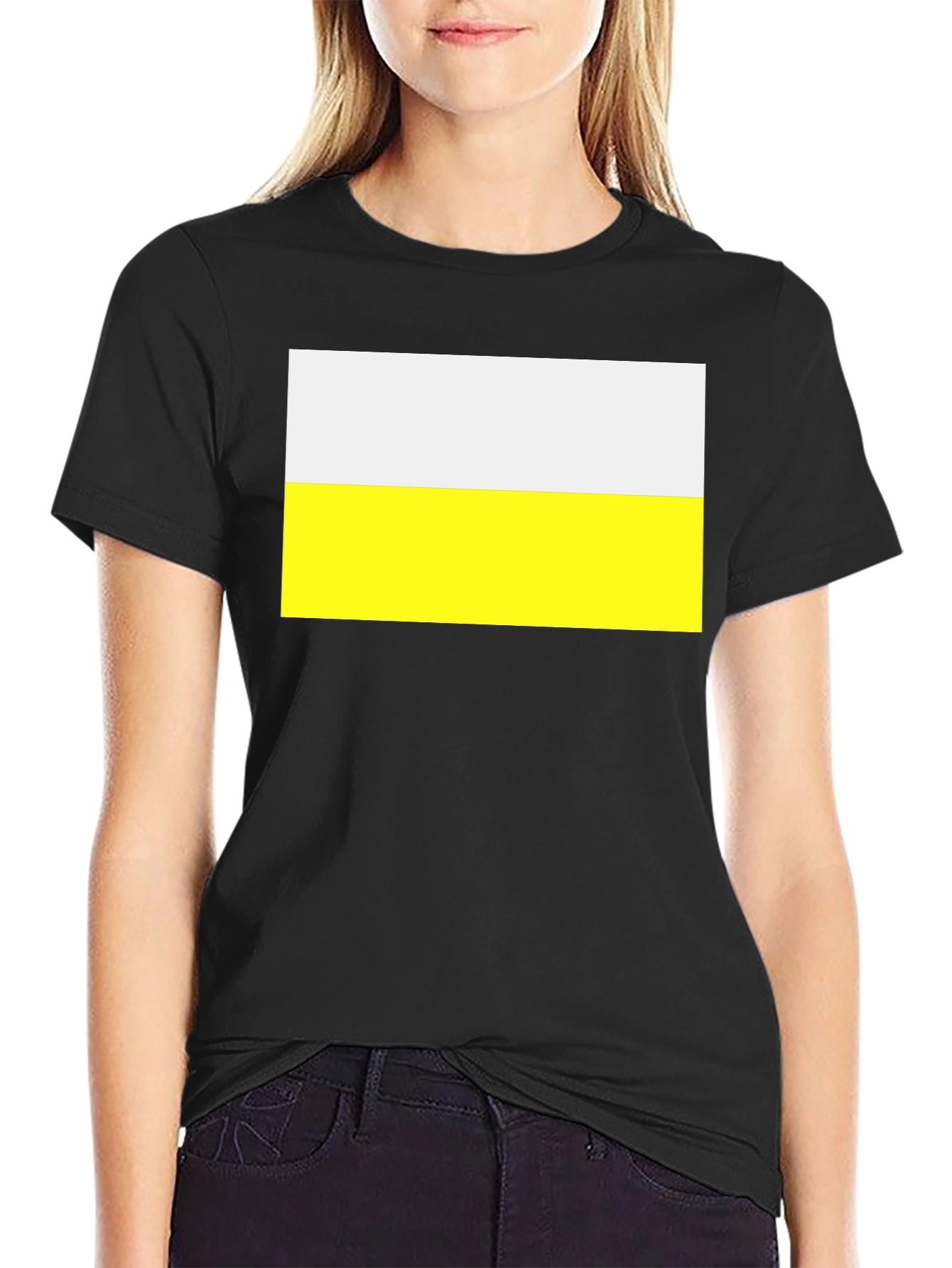 Stylish Black Tee with Ukraine Flag Graphic