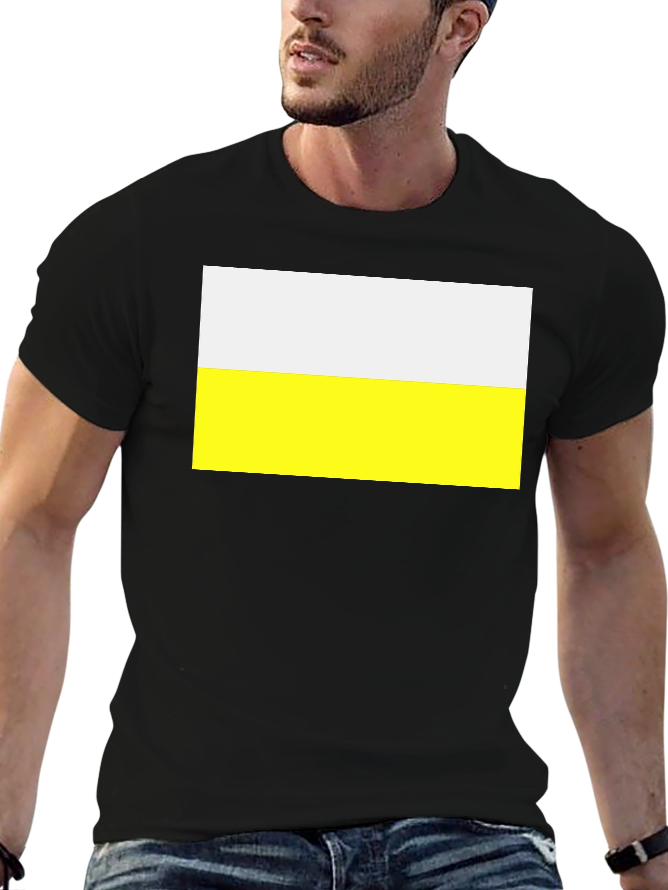 Stylish Black Tee with Ukraine Flag Graphic