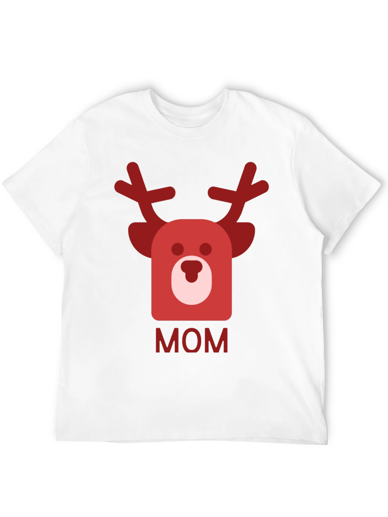 Festive Mom Reindeer Graphic Tee - Black