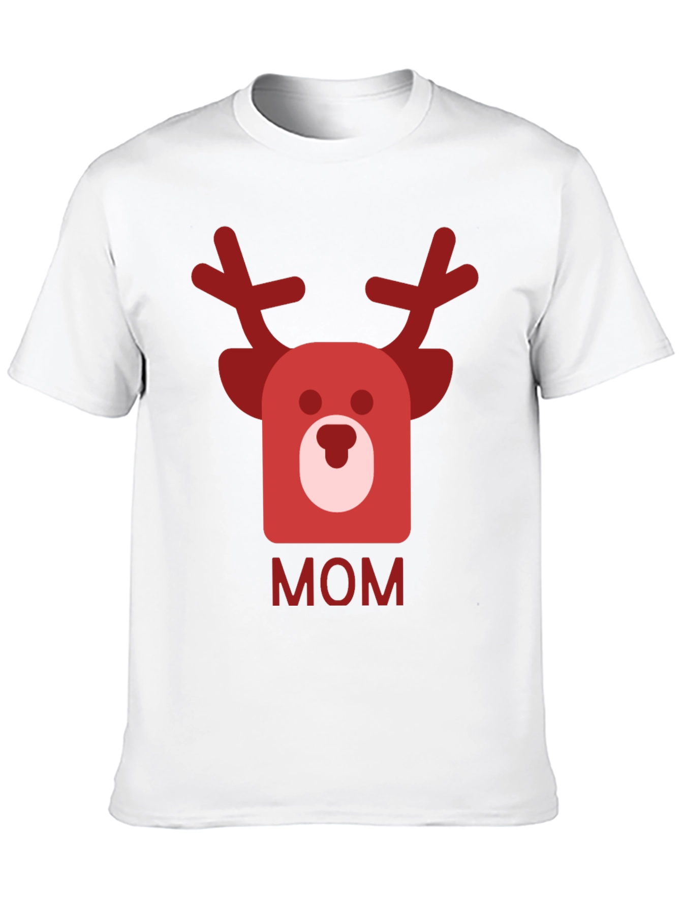 Festive Mom Reindeer Graphic Tee - Black