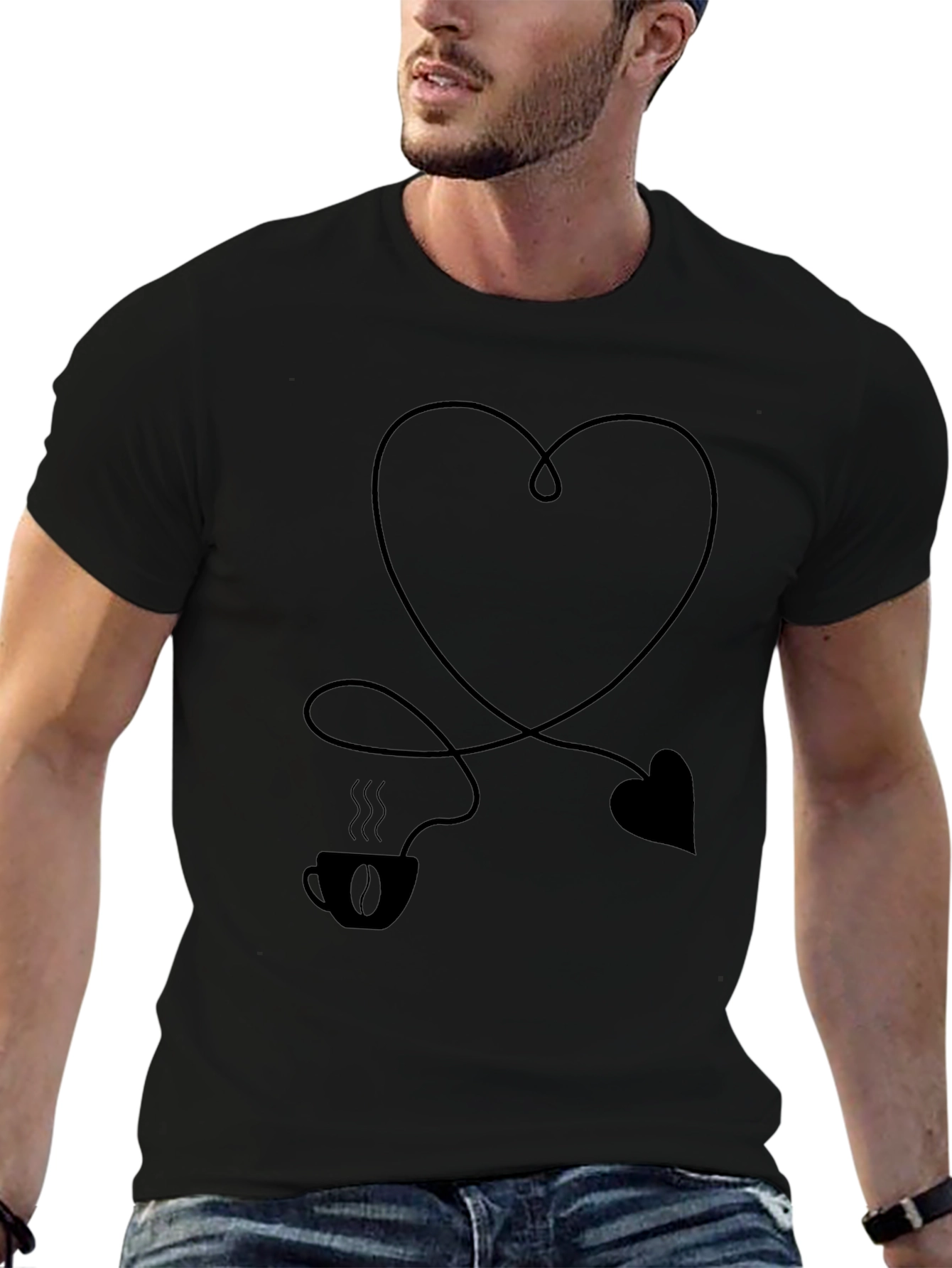 Coffee Heart Graphic T-Shirt - Love Your Brew