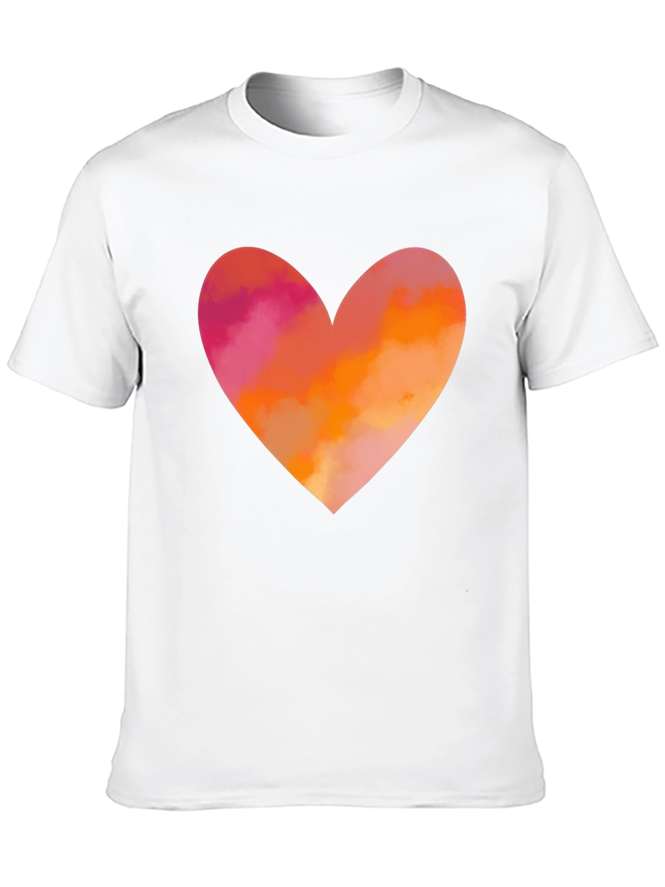 Heart Graphic T-Shirt - Black Cotton Blend Casual Tee