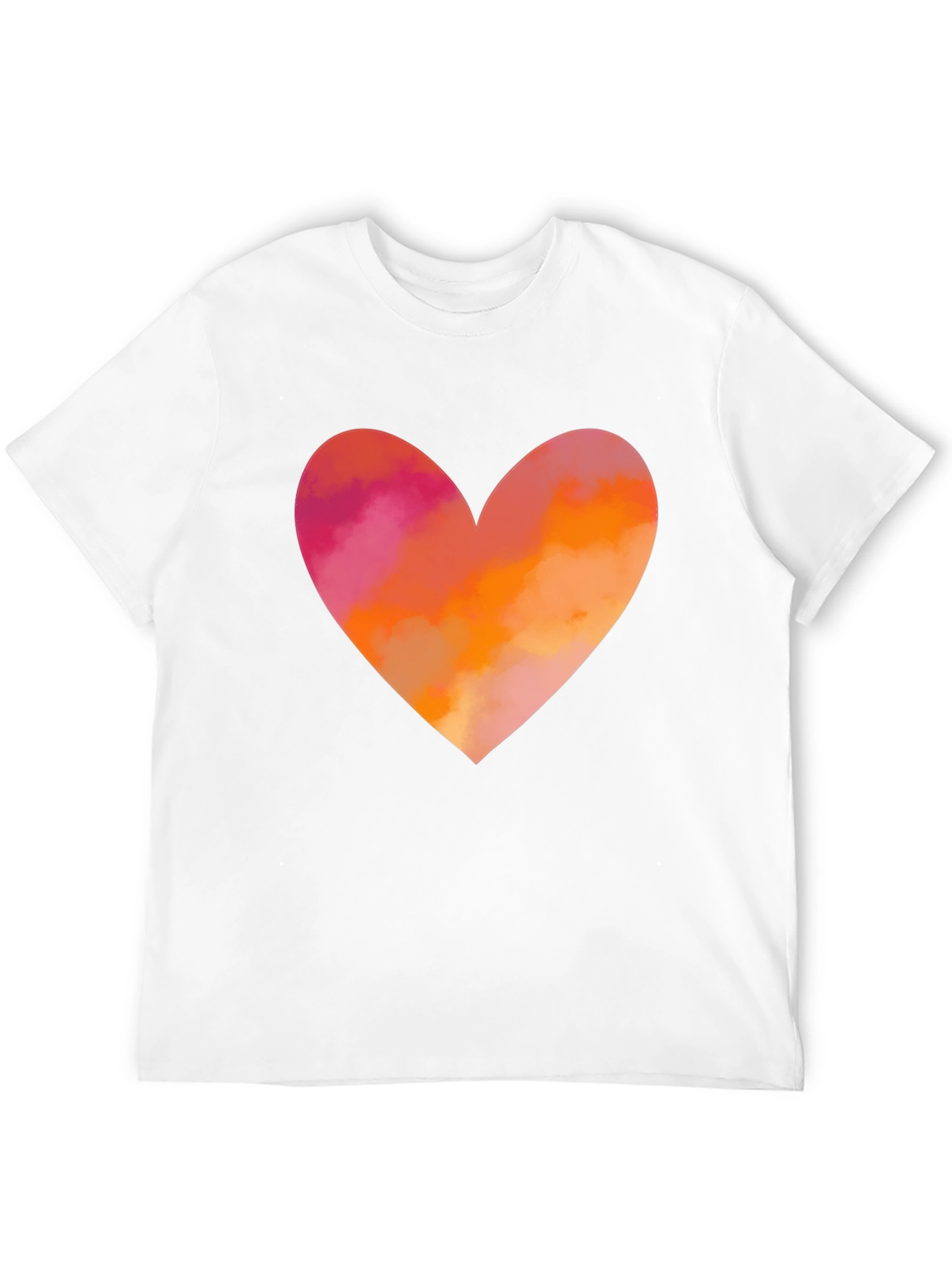 Heart Graphic T-Shirt - Black Cotton Blend Casual Tee
