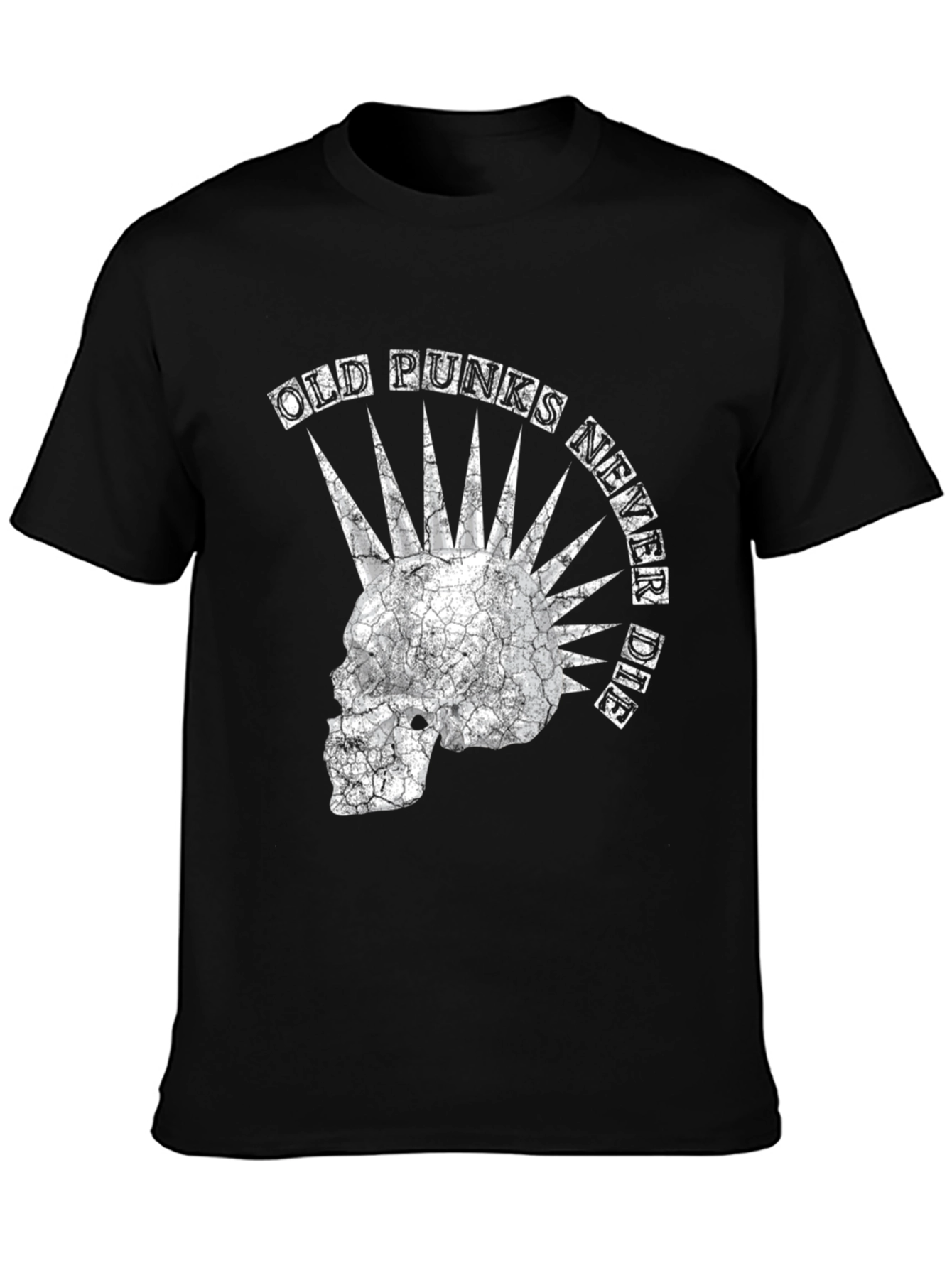 Old Punks Never Die Graphic T-Shirt - Black