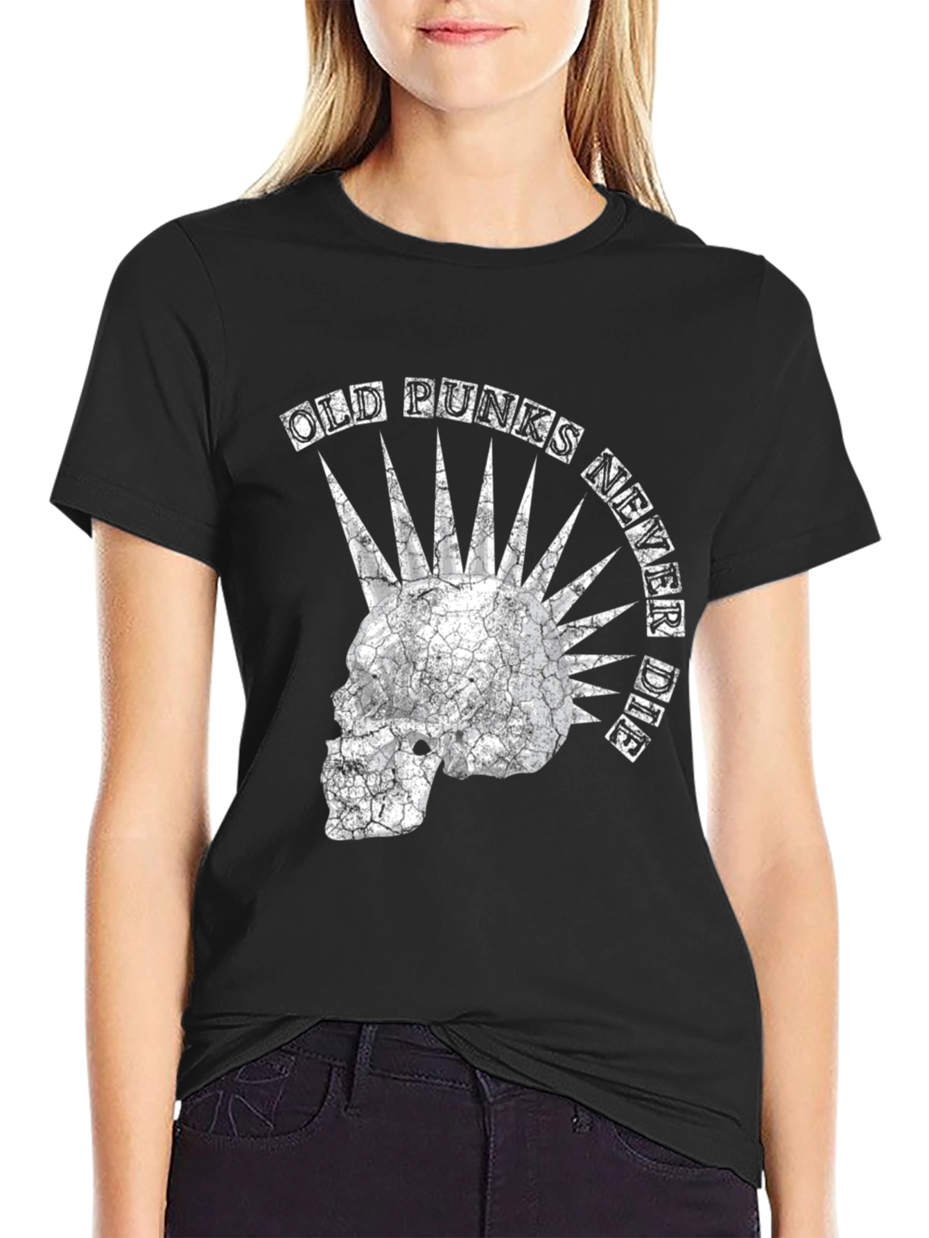 Old Punks Never Die Graphic T-Shirt - Black