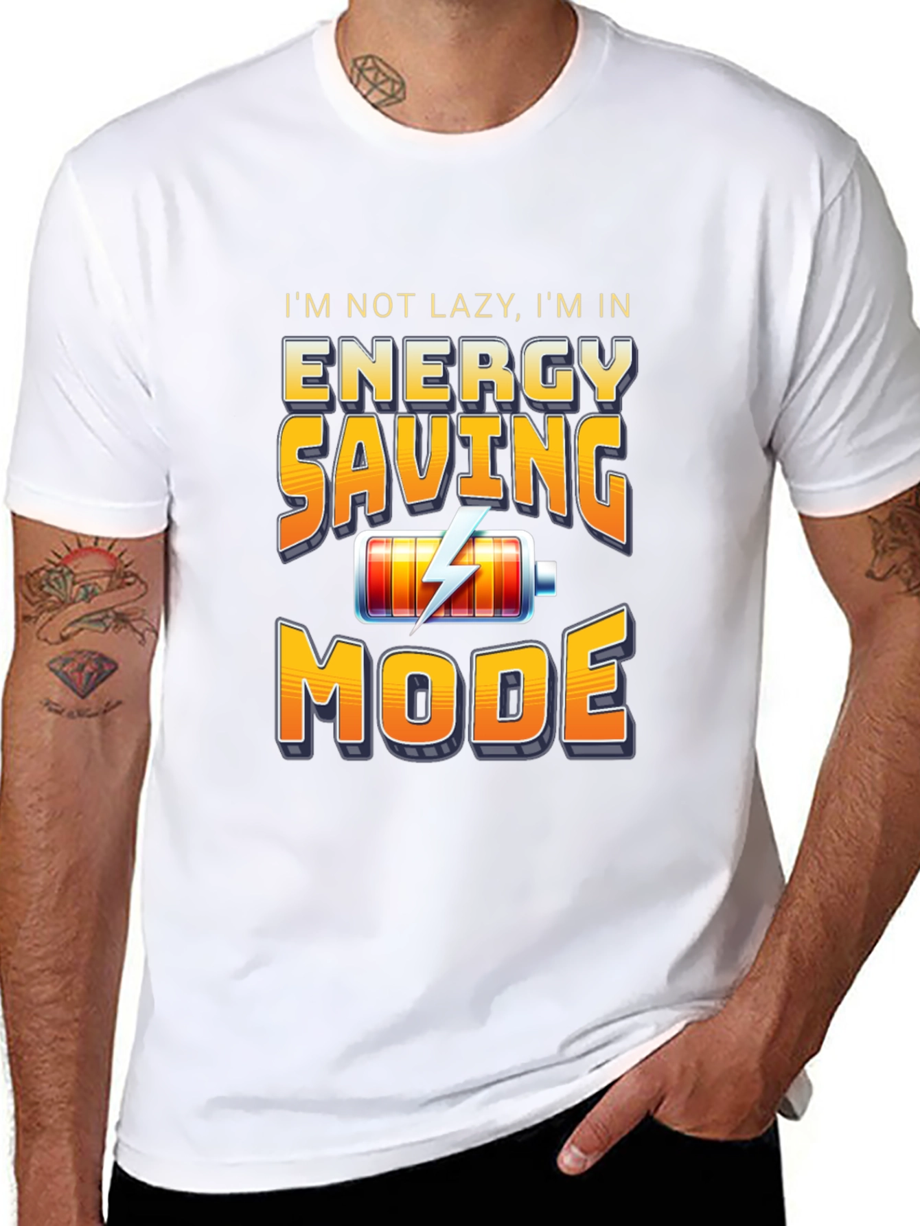 Energy Saving Mode Graphic T-Shirt