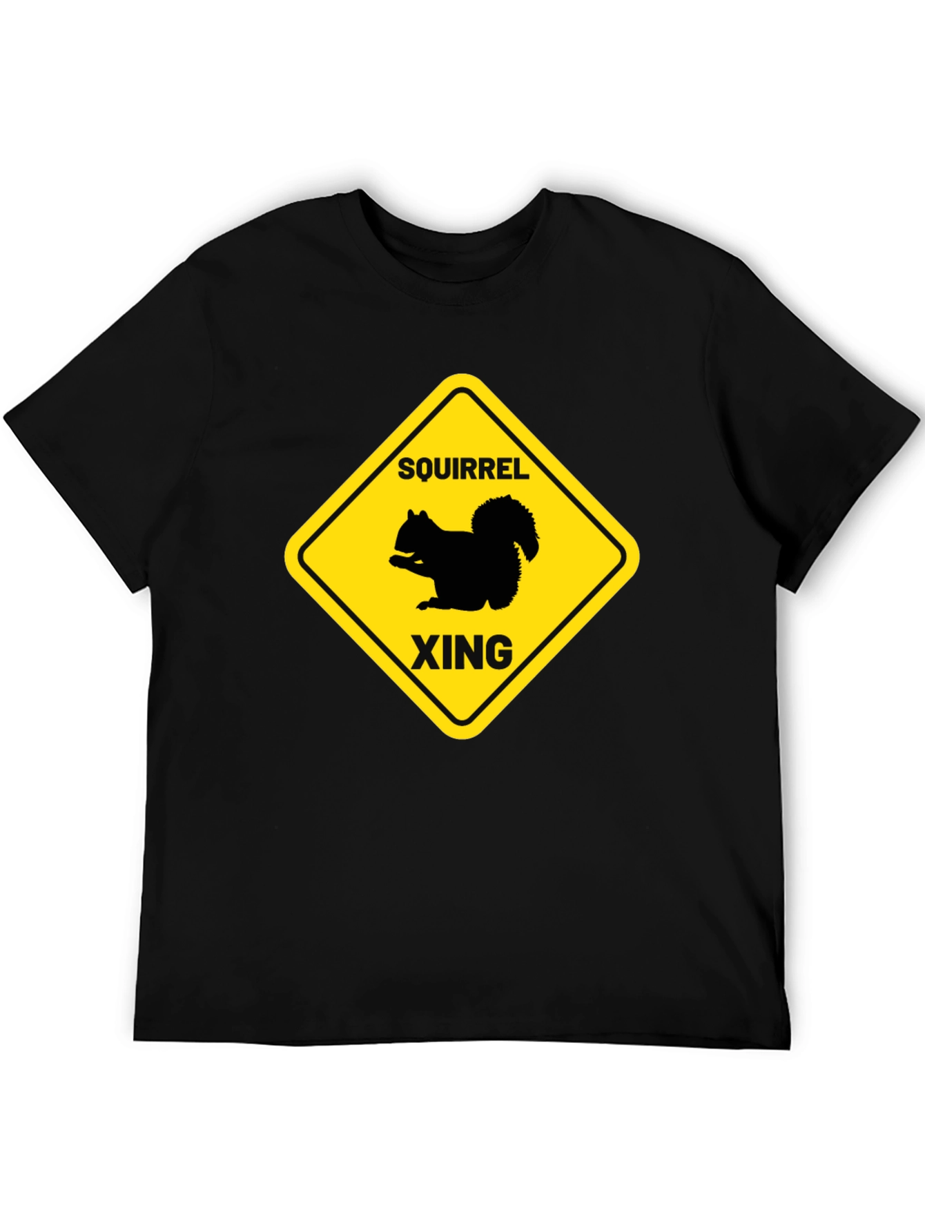Squirrel Xing Novelty Graphic T-Shirt