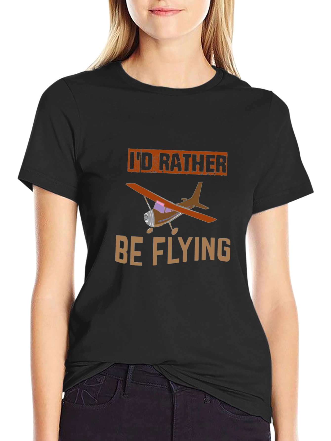 Id Rather Be Flying T-Shirt - Airplane Graphic Tee