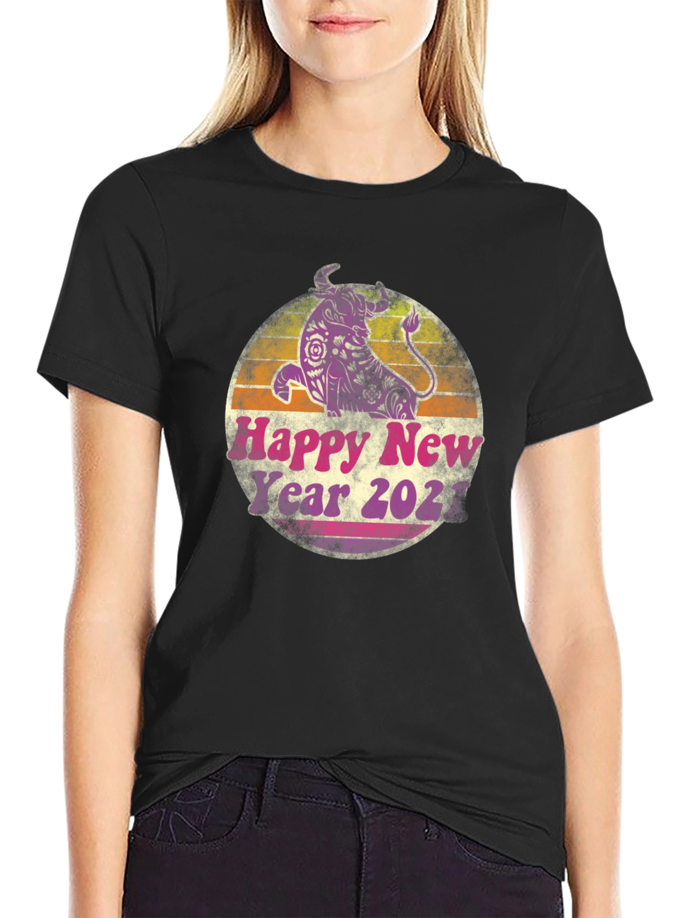 Happy New Year 2021 Bull Graphic Tee