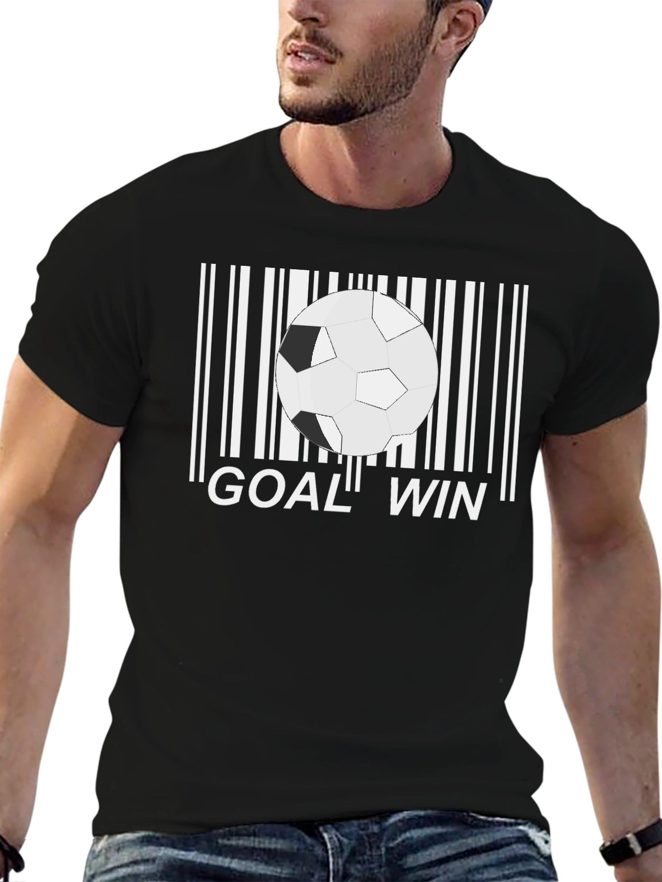 Goal Win Soccer Barcode T-Shirt