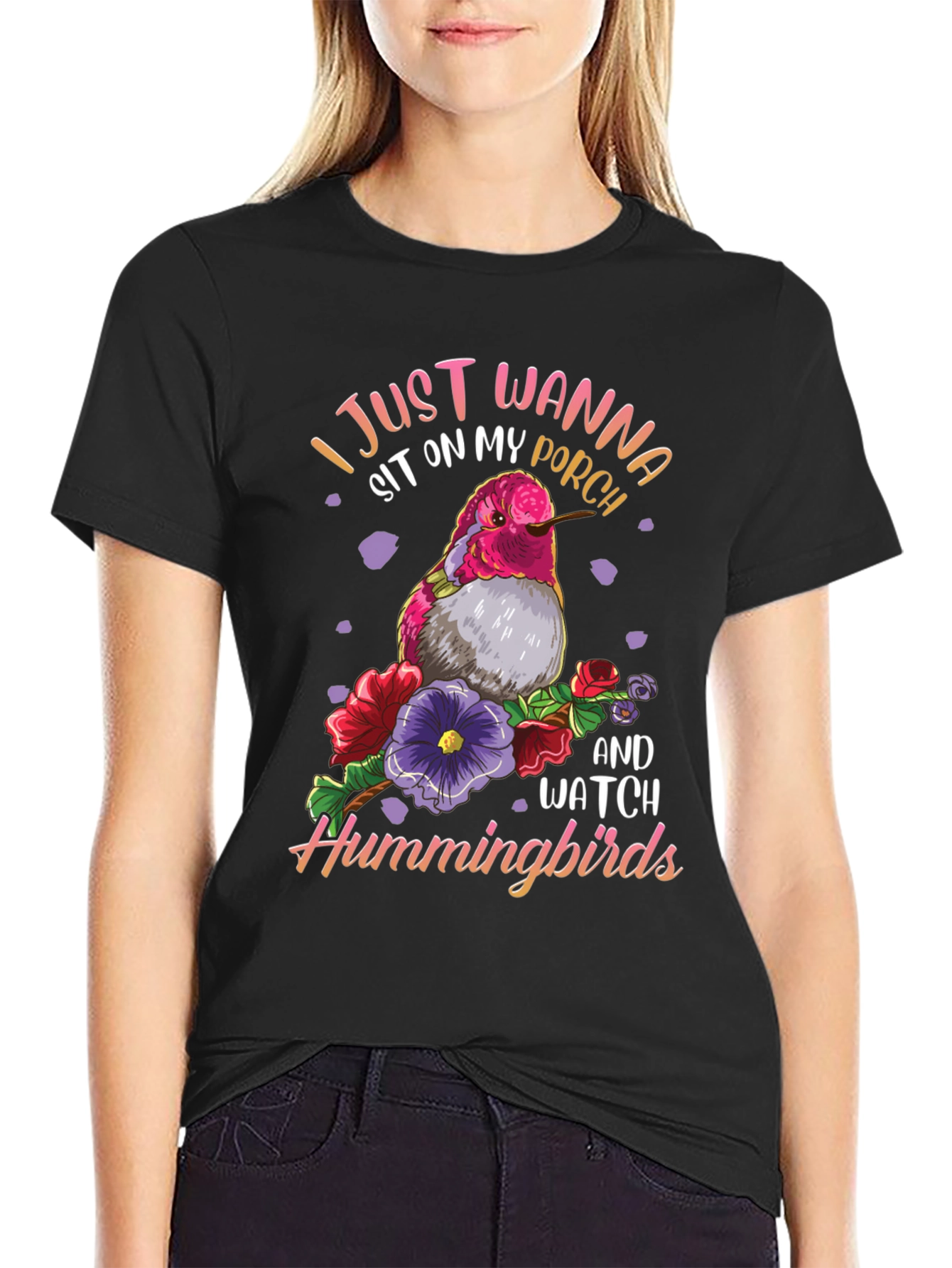Hummingbird Graphic Tee - Porch Sitting Shirt