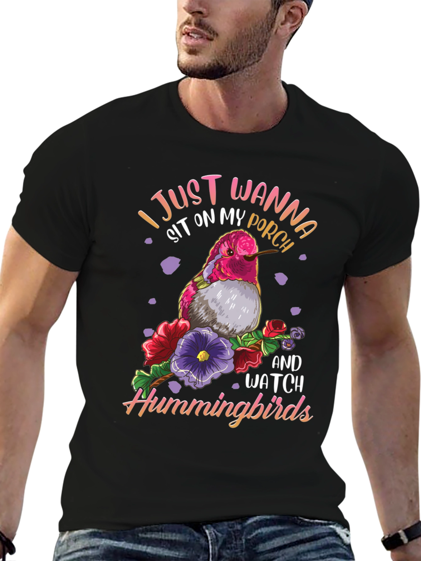 Hummingbird Graphic Tee - Porch Sitting Shirt