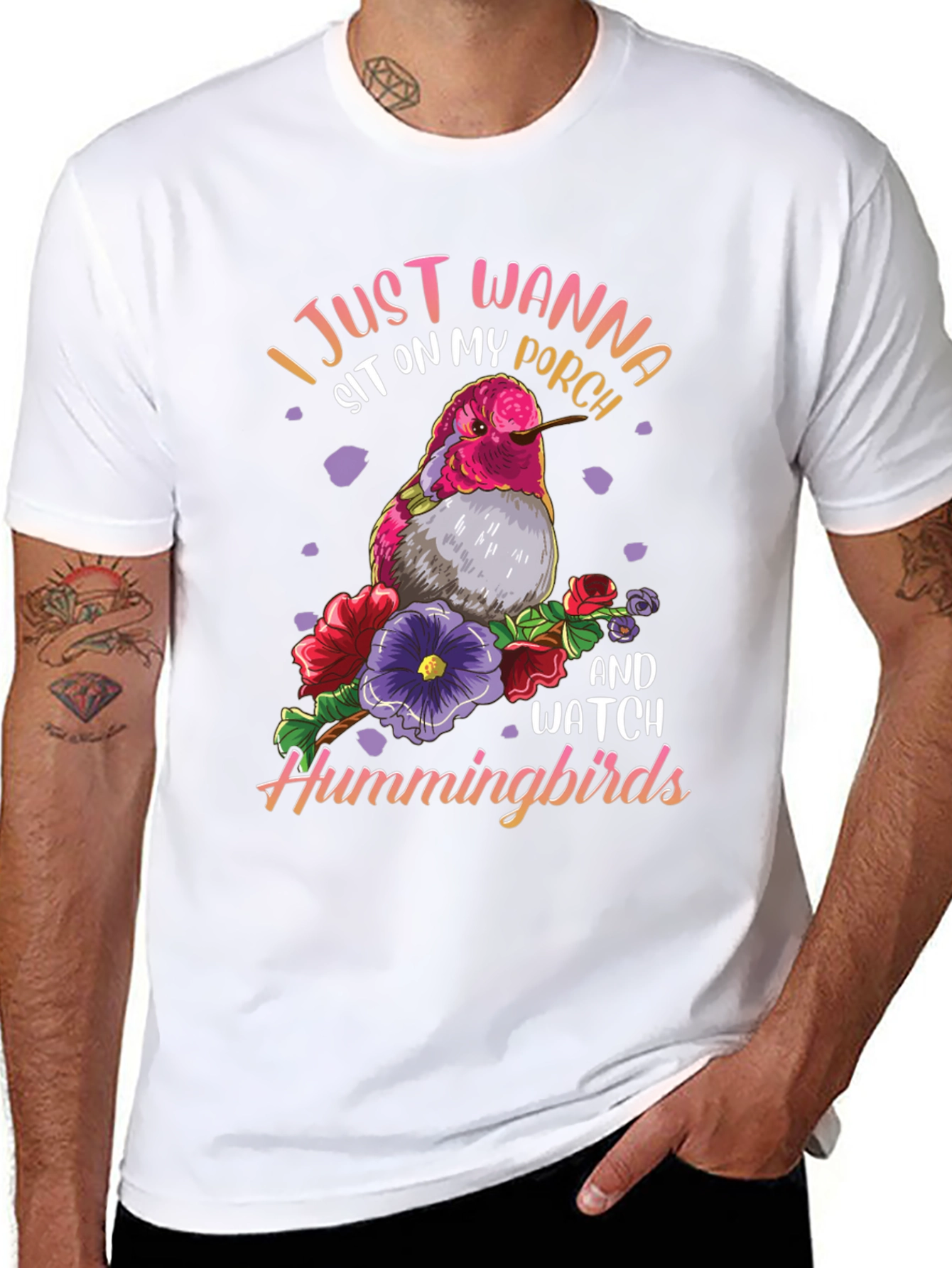 Hummingbird Graphic Tee - Porch Sitting Shirt