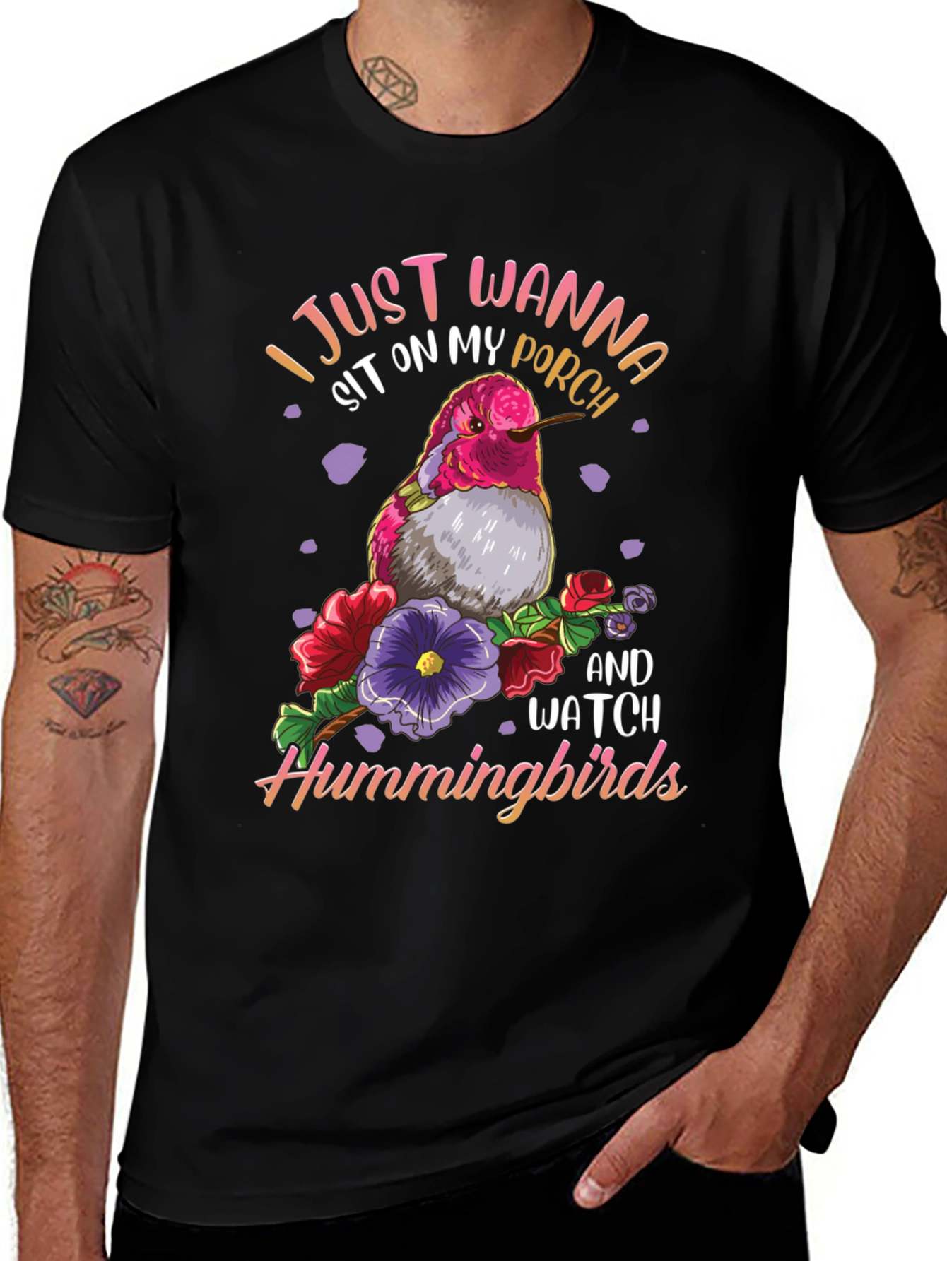 Hummingbird Graphic Tee - Porch Sitting Shirt