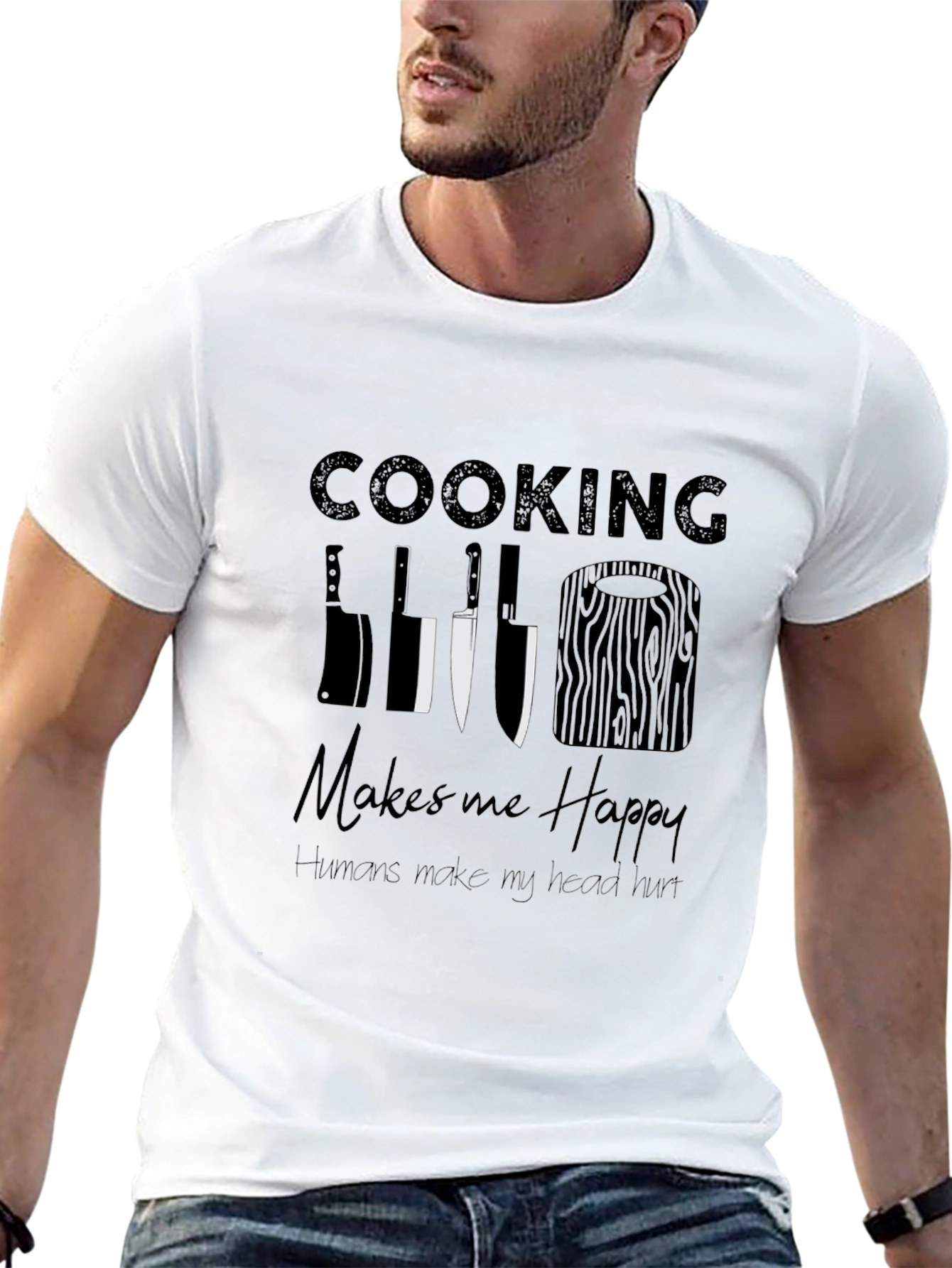 Cooking Makes Me Happy Graphic Tee