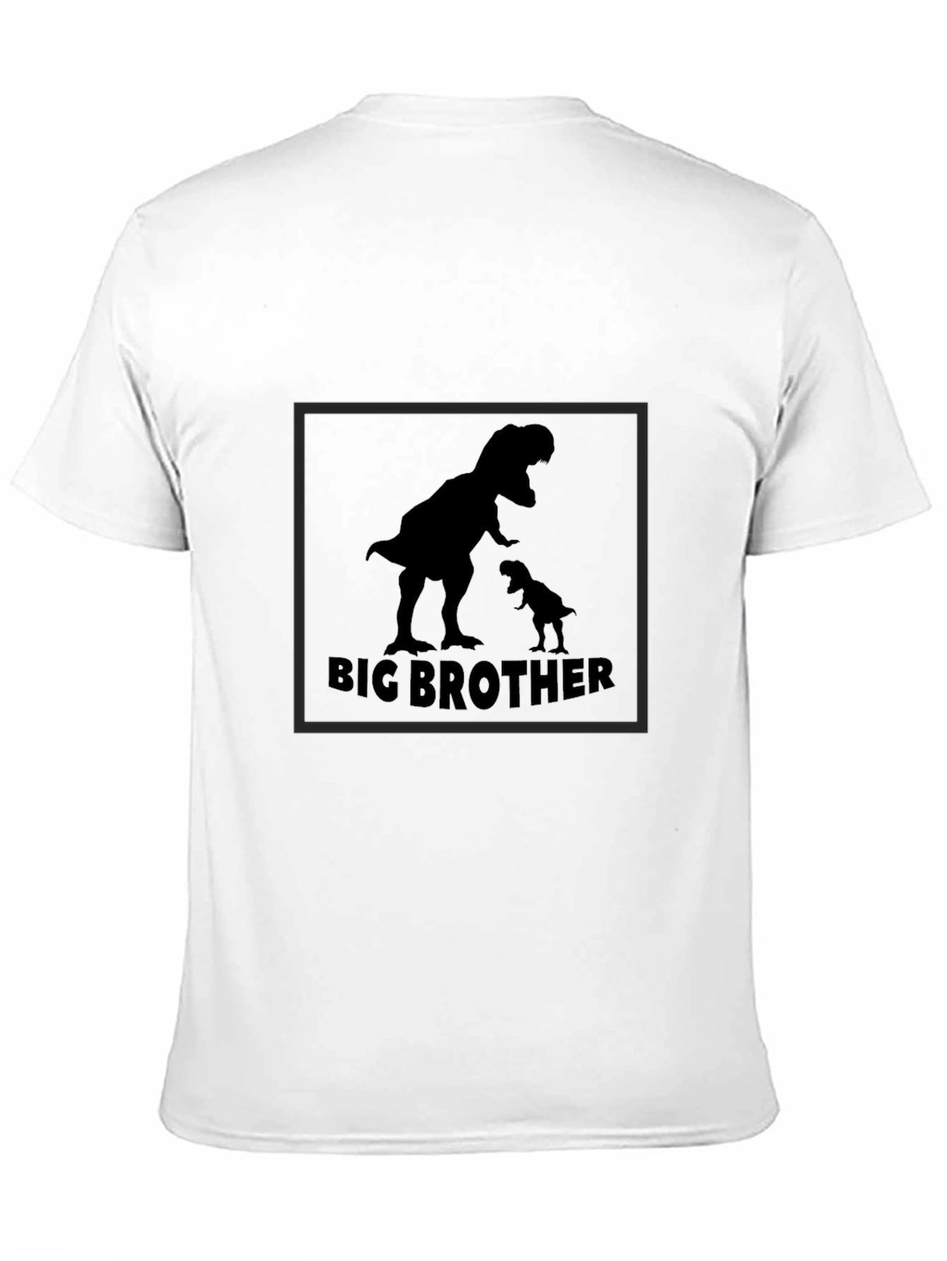 Big Brother Dinosaur Graphic Tee - Black Cotton T-Shirt
