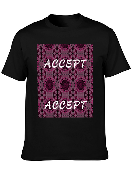 Accept Patterned Graphic Tee