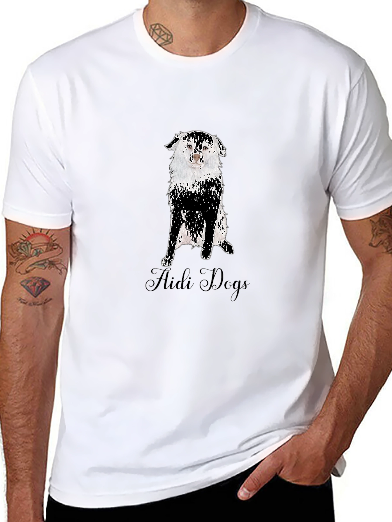 Aidi Dogs Graphic Tee - Black Cotton T-Shirt