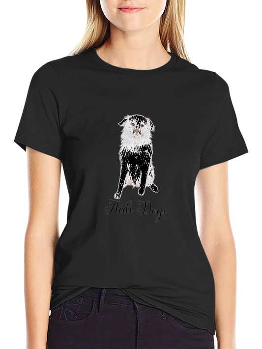Aidi Dogs Graphic Tee - Black Cotton T-Shirt