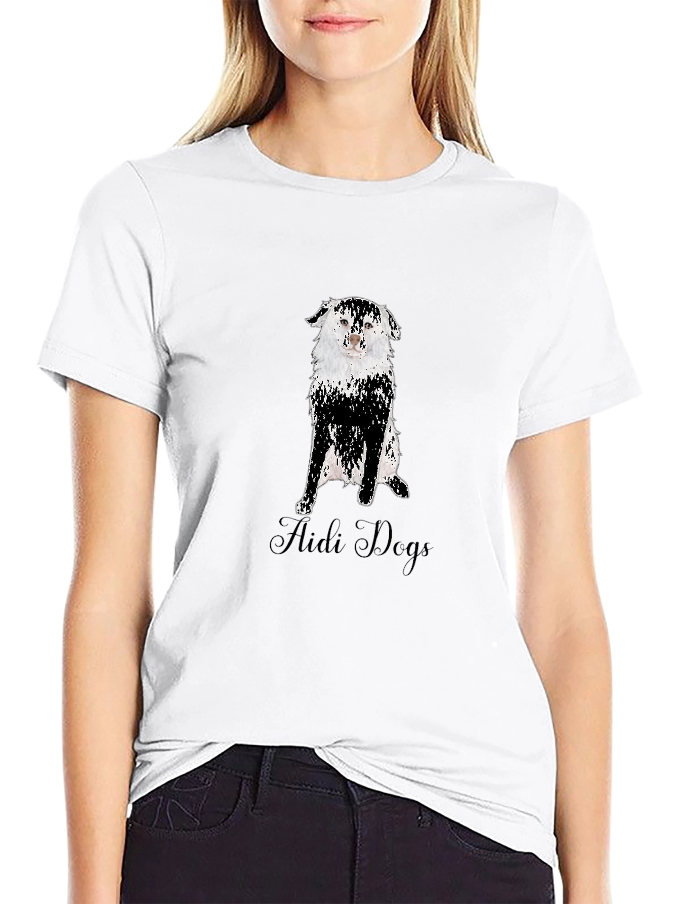 Aidi Dogs Graphic Tee - Black Cotton T-Shirt