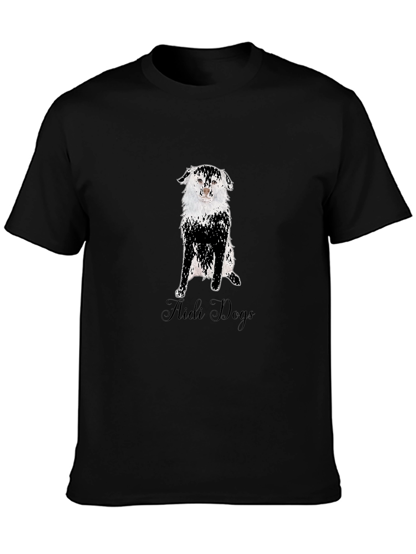Aidi Dogs Graphic Tee - Black Cotton T-Shirt