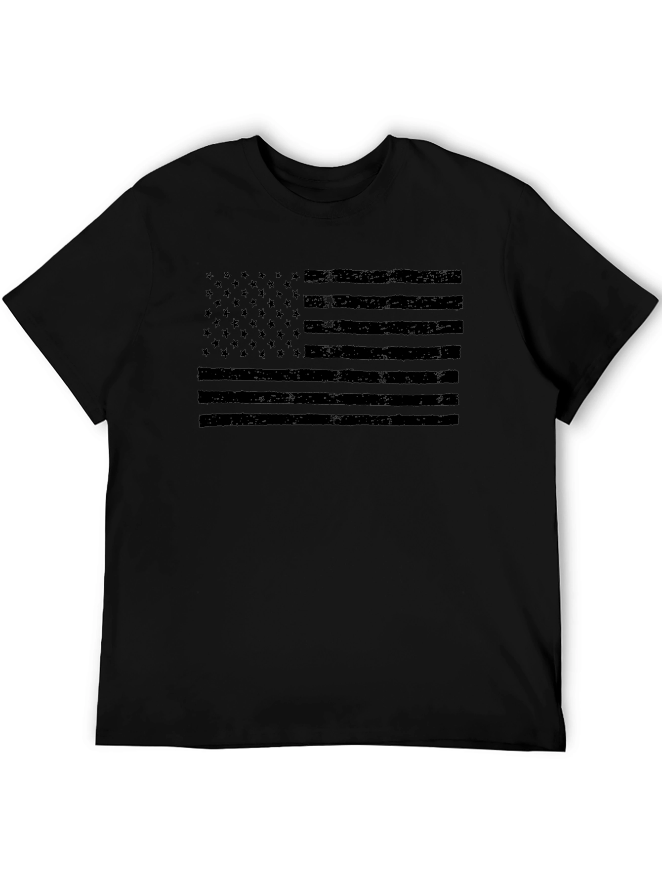 Mens Black American Flag Graphic Tee
