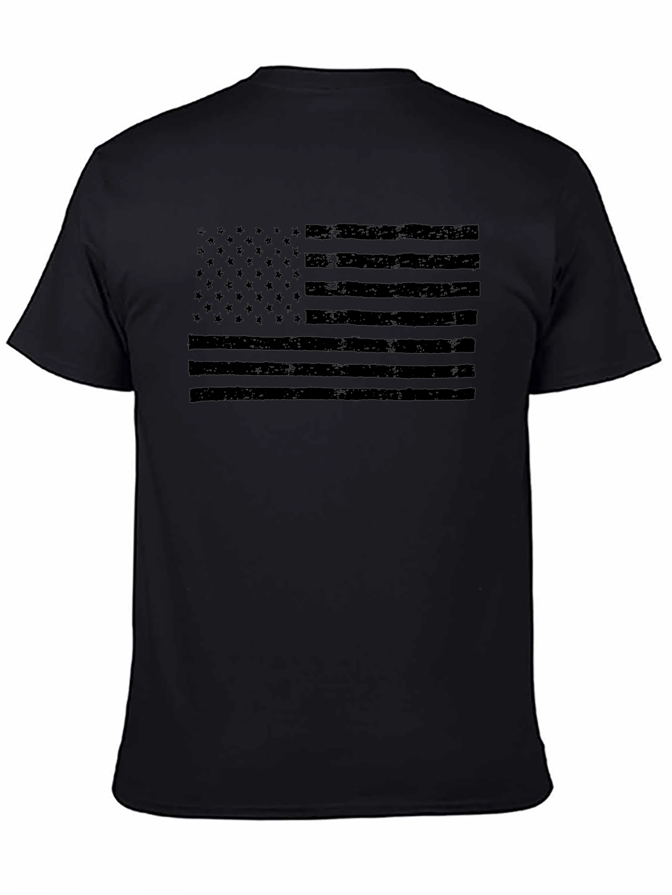 Mens Black American Flag Graphic Tee